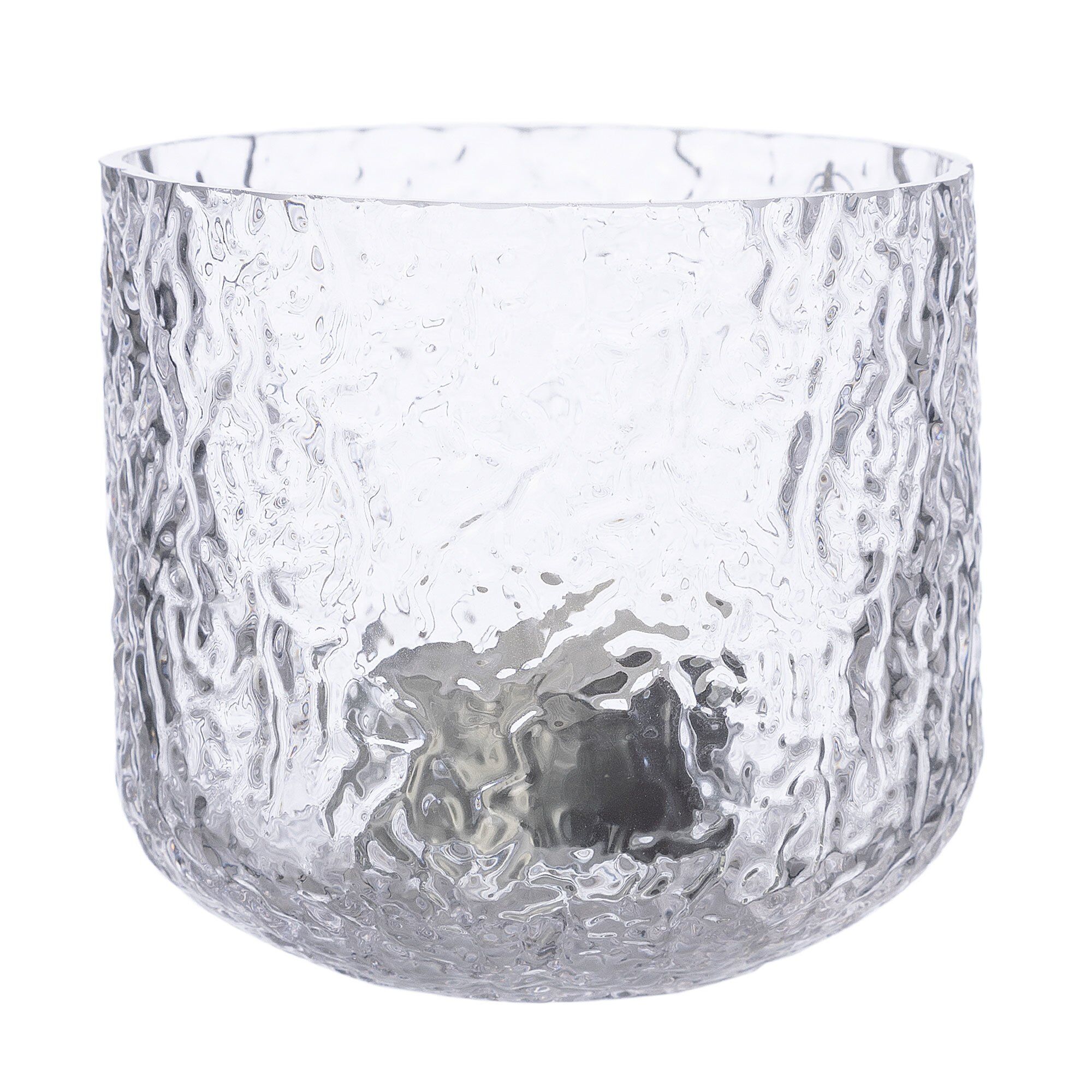 Ernst Lysestage   Cm  Mønstret Glas