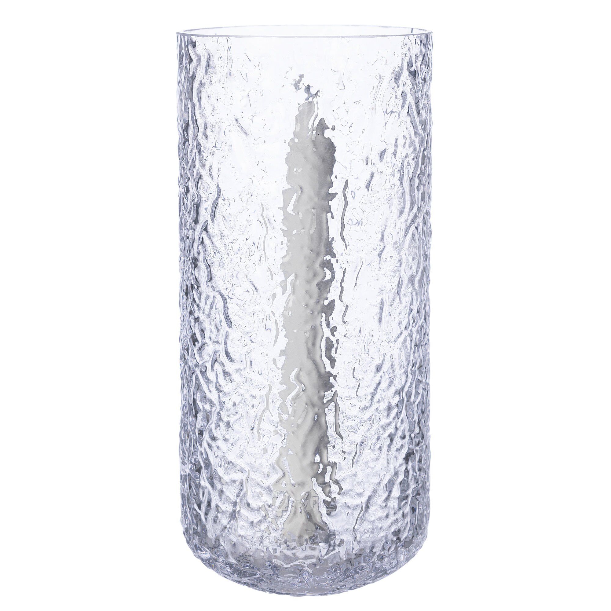 Ernst Lysestage 25 Cm  Mønstret Glas