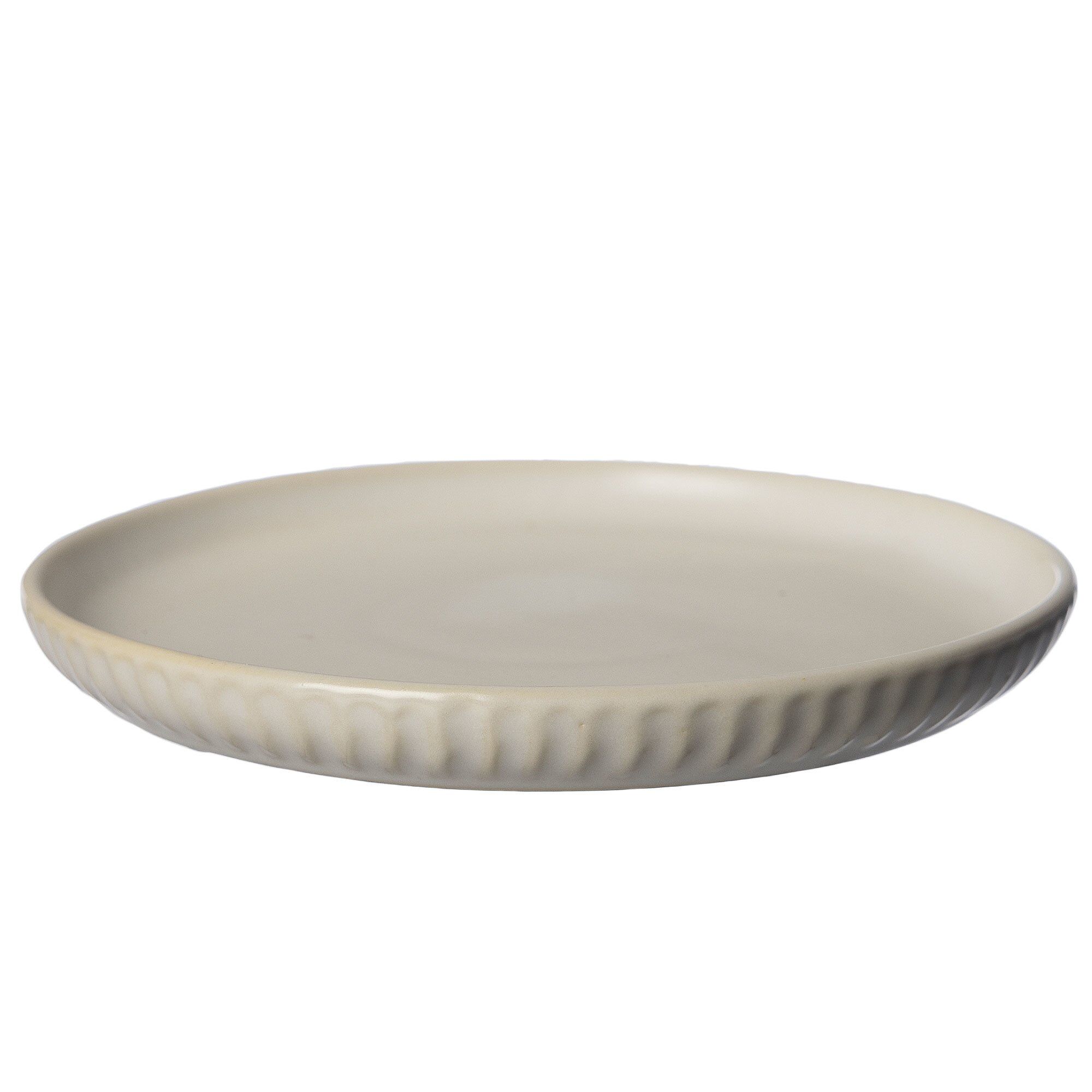 Ernst Tallerken Riflet 16 Cm  Naturhvid