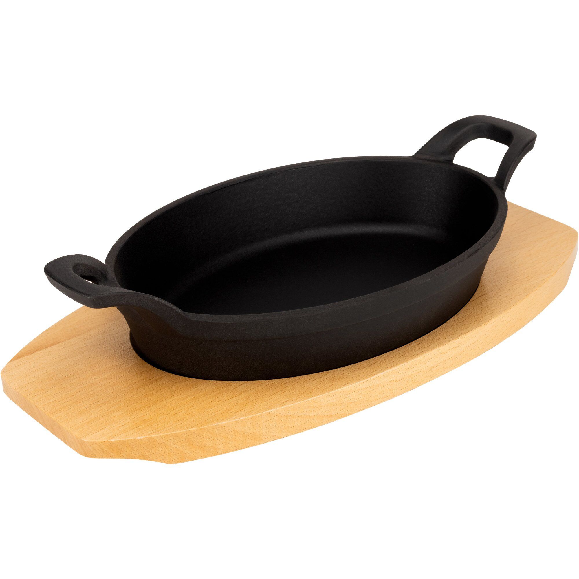 Essentials Oval Støbejernsform 22 Cm  Bordskåner   Træ