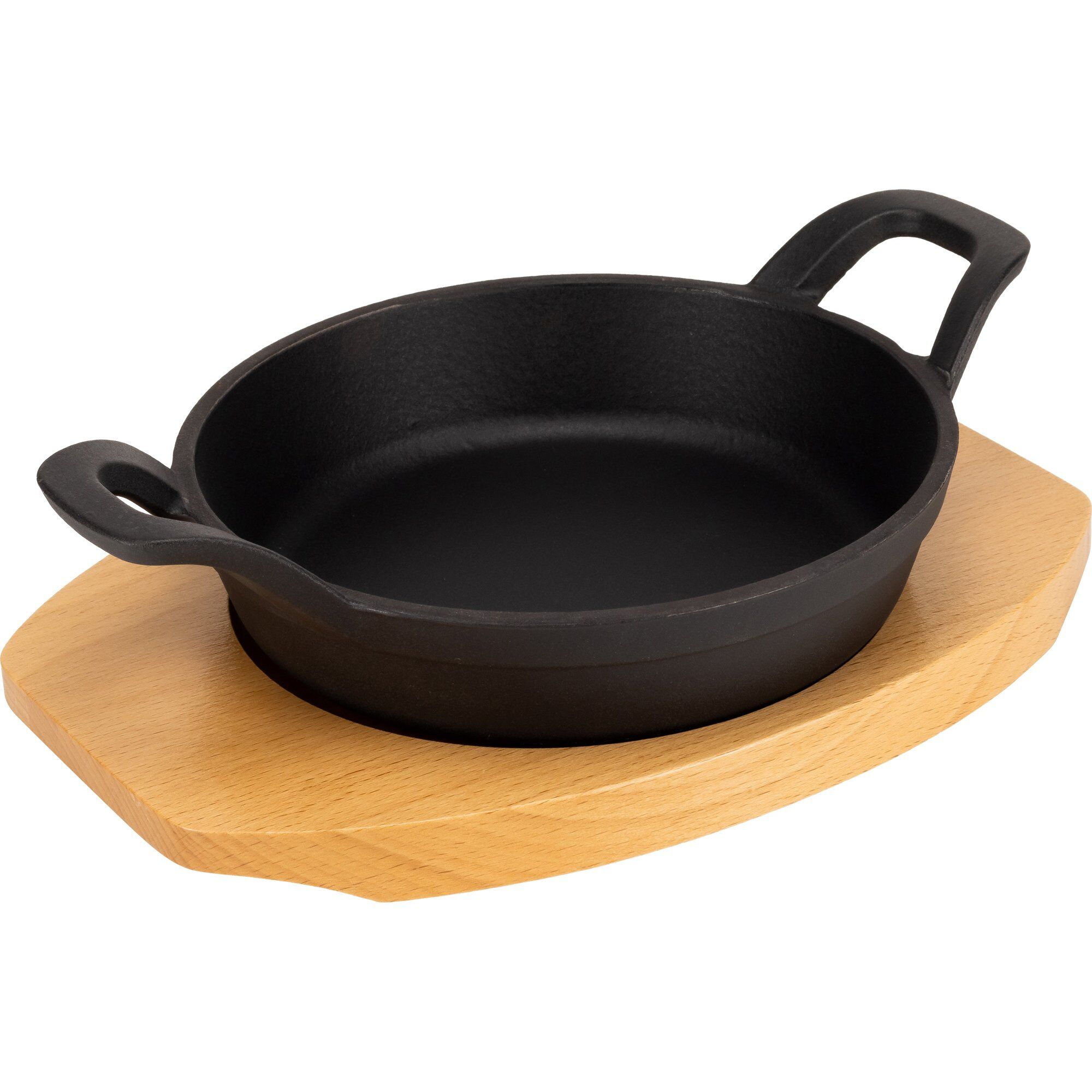 Essentials Støbejerns Serveringspande 16 Cm  Bordskåner   Træ