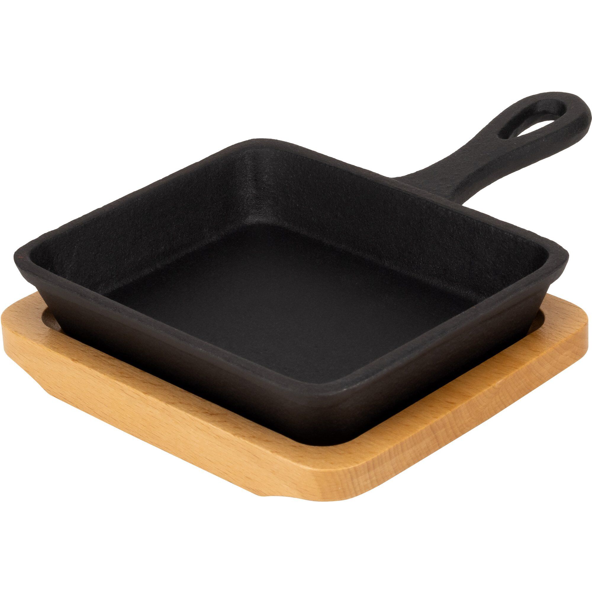 Essentials Støbejerns Serveringspande 12 Cm  Bordskåner   Træ