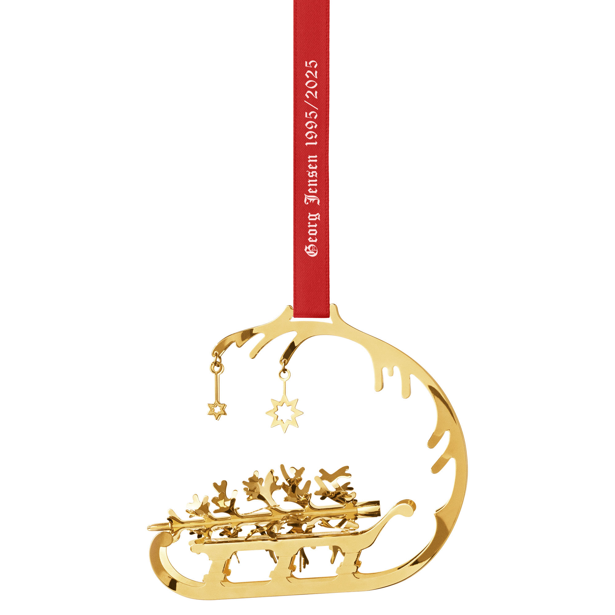 Georg Jensen Cc 1995 2025 Slede Julepynt  18k Guldplatering