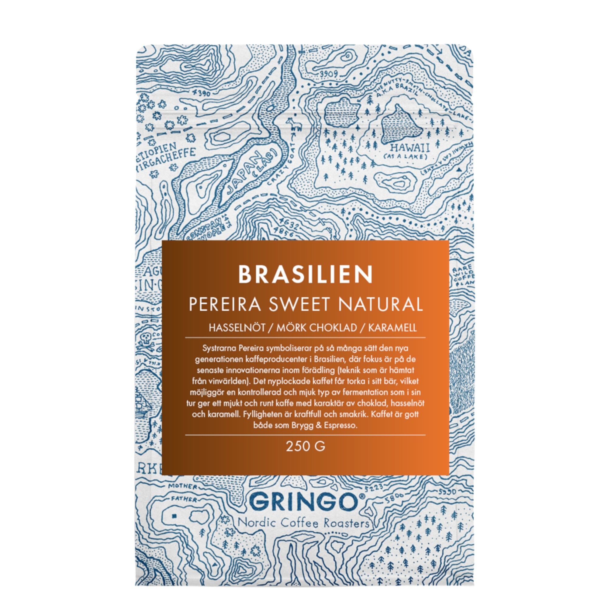 Gringo Brasilien Pereira Sweet Natural Kaffebønner 250