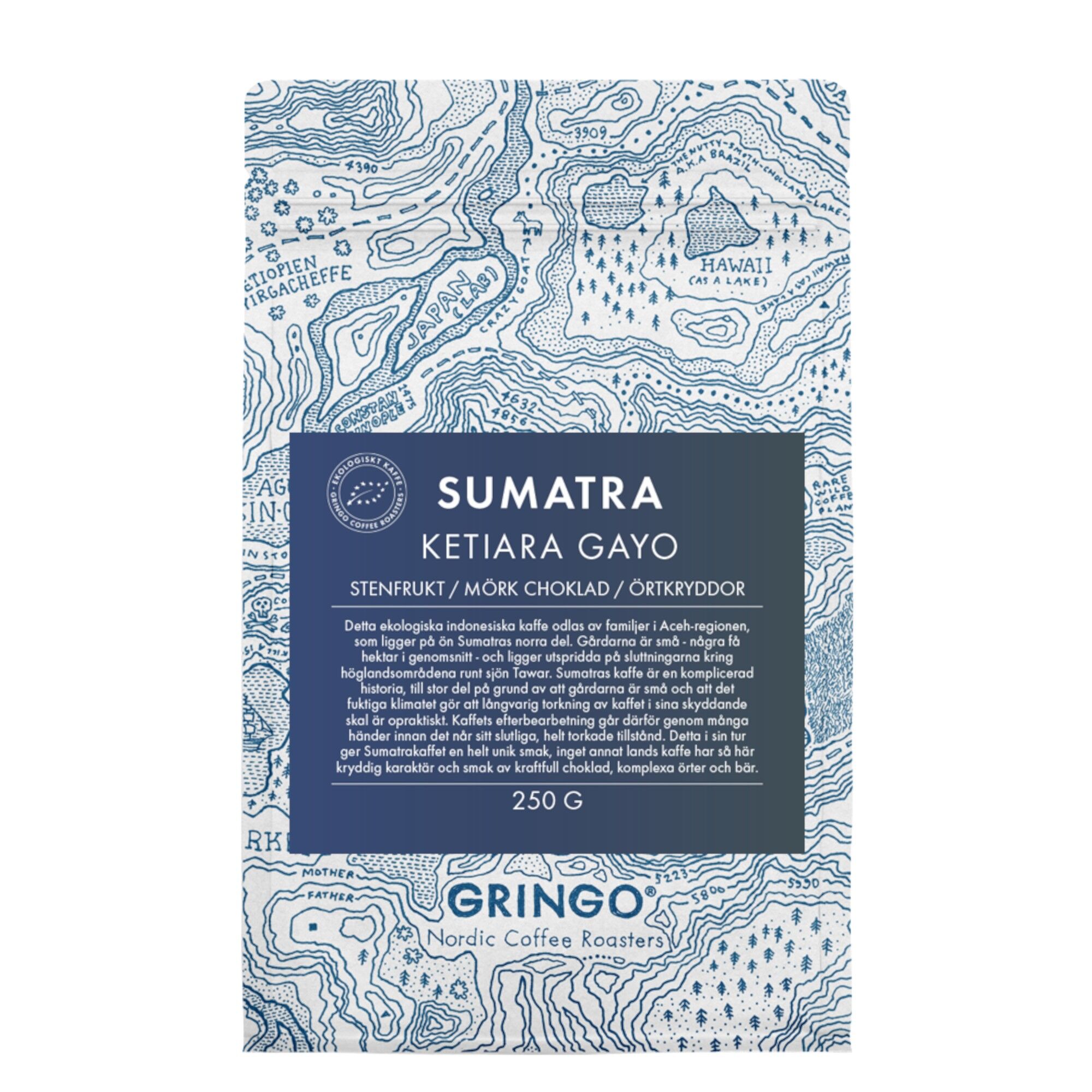 Gringo Sumatra Ketiara Gayo Organic Kaffebønner 250