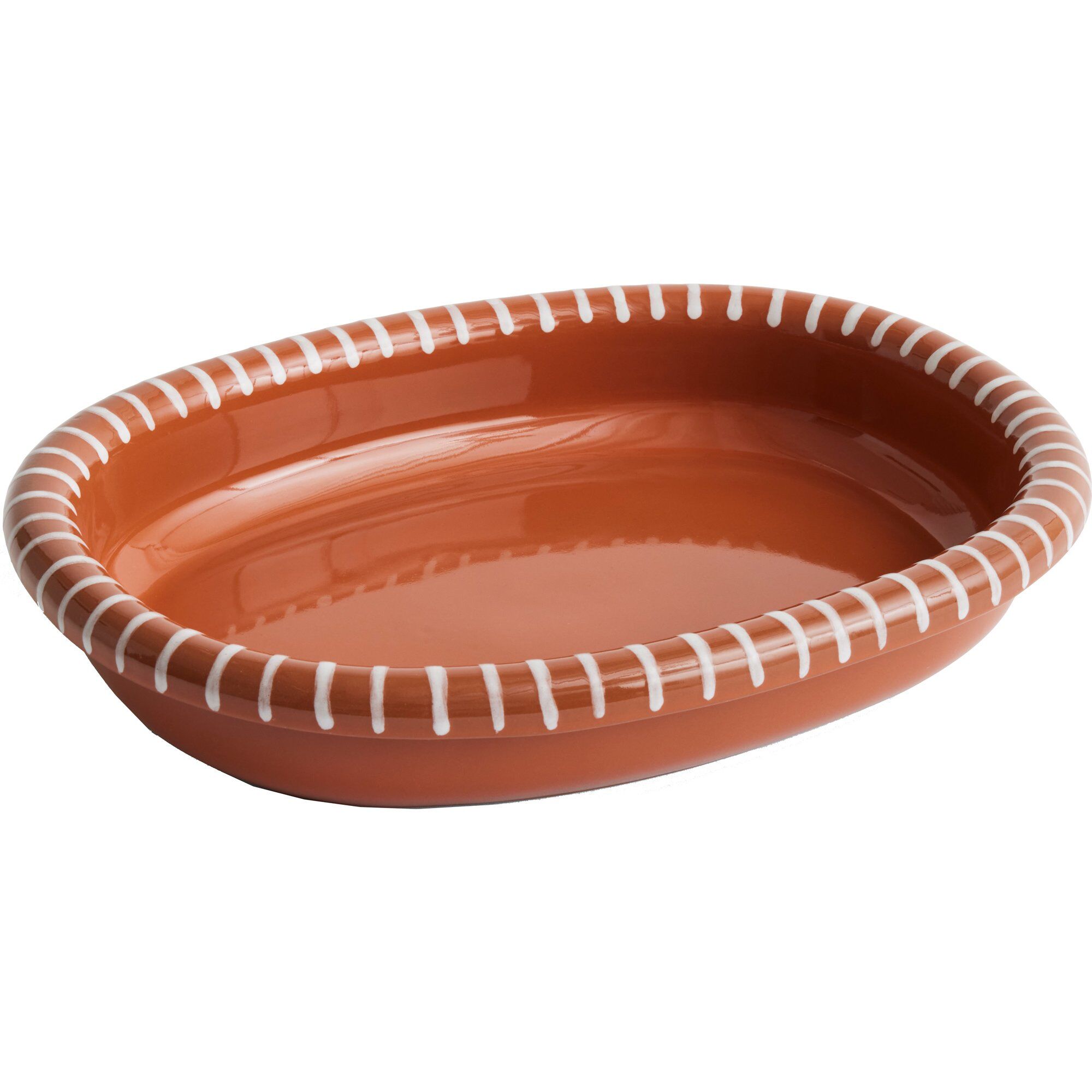 Hay Barro Oval Tallerken Large  Stribet