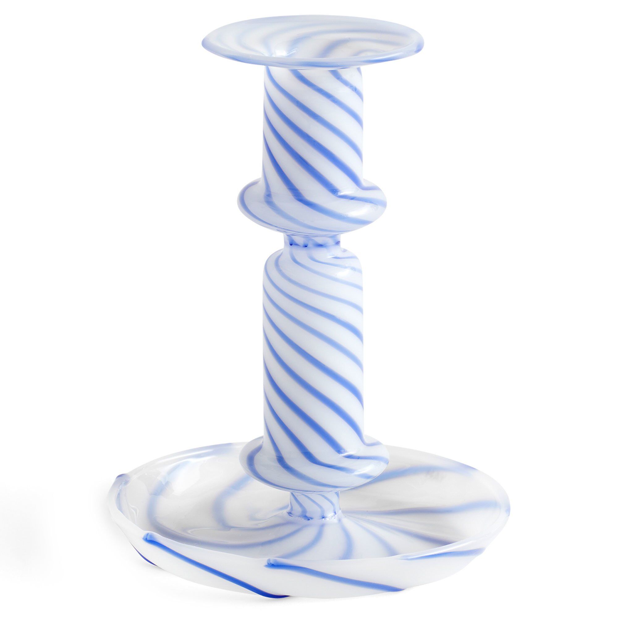 Hay Flare Stripe Milk Lysestage  Medium  Blå