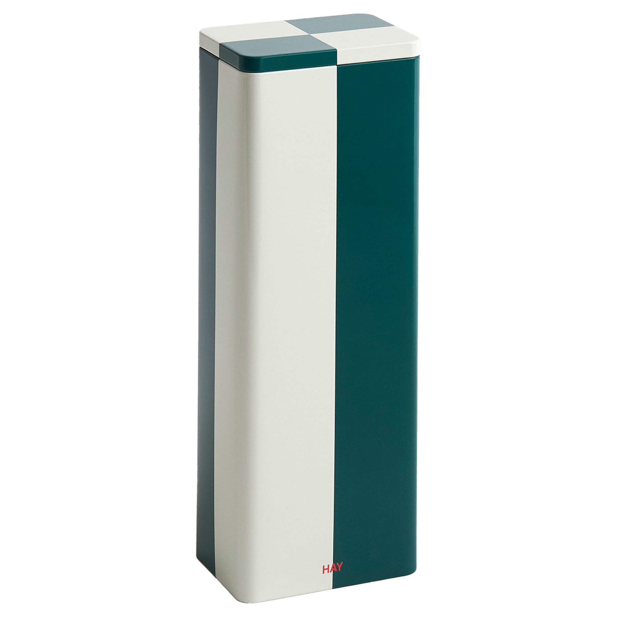 Hay Tin Container  Slim  Green Off-white