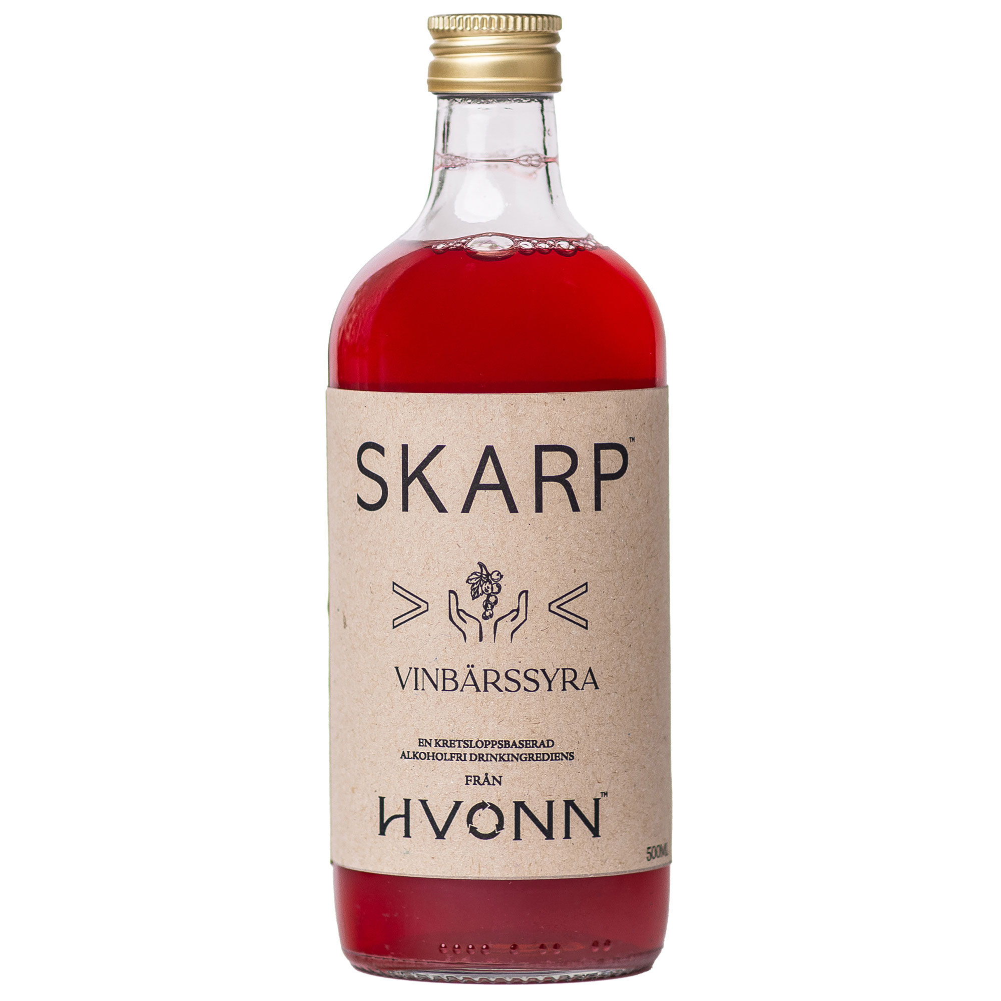 Hvonn Skarp Vinbärssyra Drik Af Røde Ribs  500 Ml