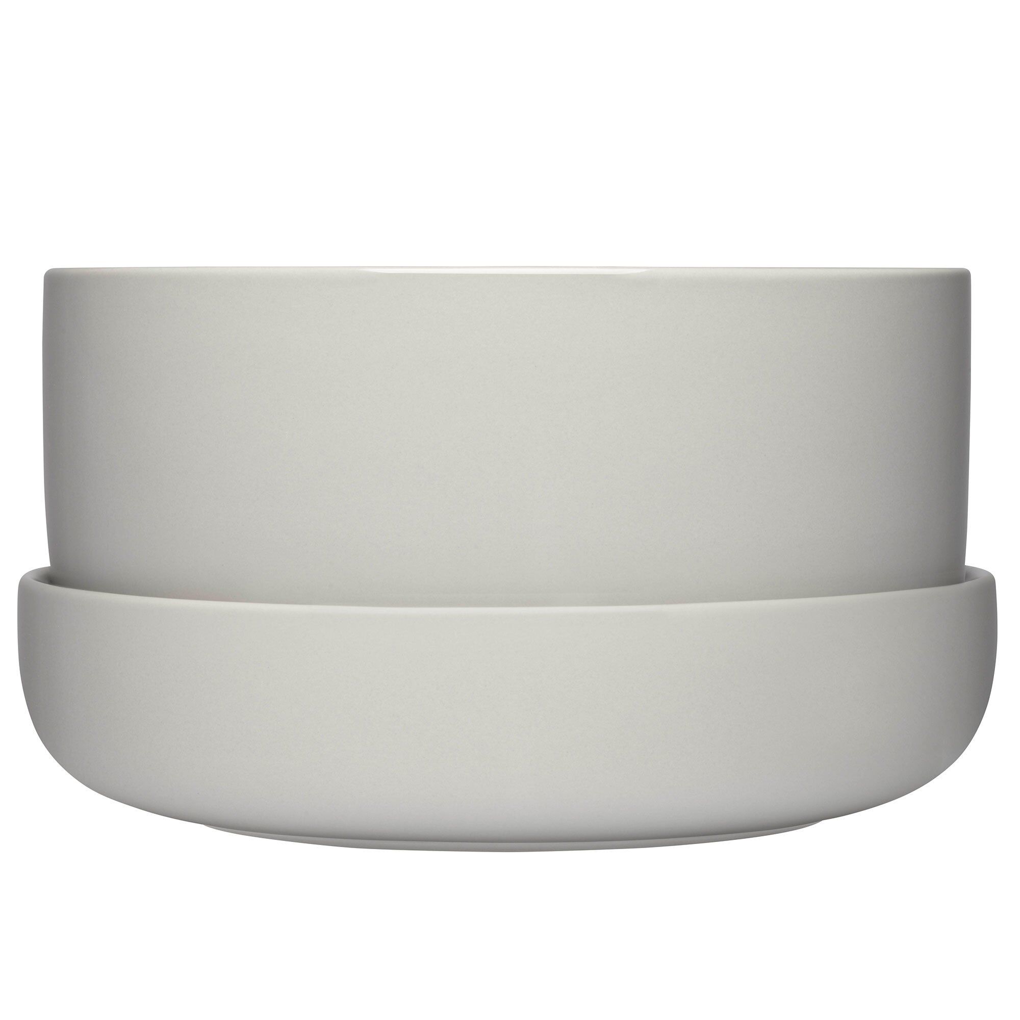 Iittala Nappula Urtepotte Med Underskål 24   13 Cm  Lysegrå