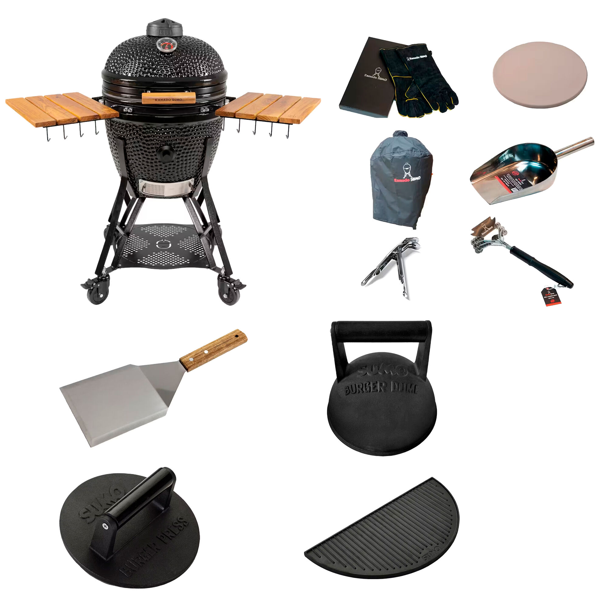 Kamado Sumo Gen   Large Kamado-grill Inkl  Smash-pakke  Sort