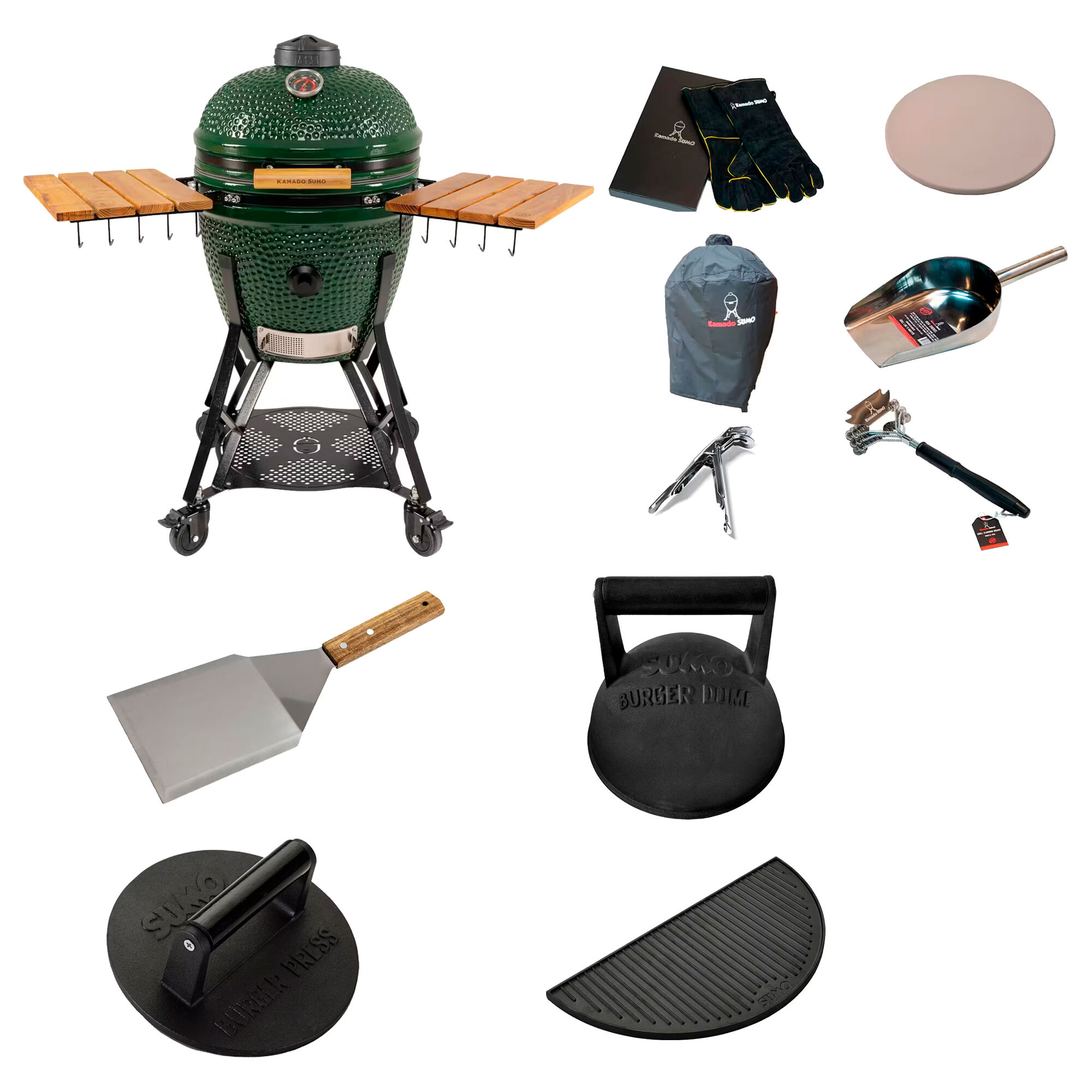 Kamado Sumo Gen   Large Kamadogrill Med Smash-pakke  Grøn