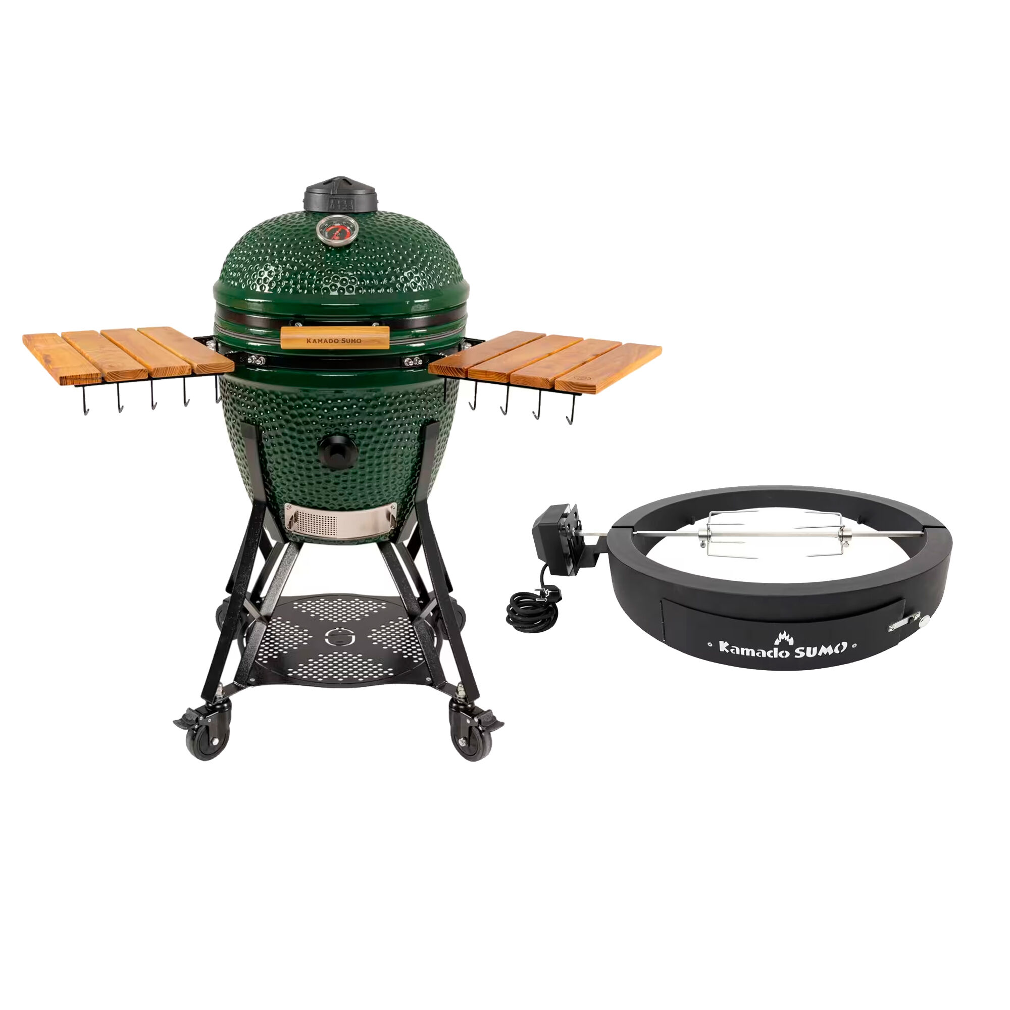 Kamado Sumo Large Gen   Kamado-grill Med Grillmesterens Rotisserie  Grøn