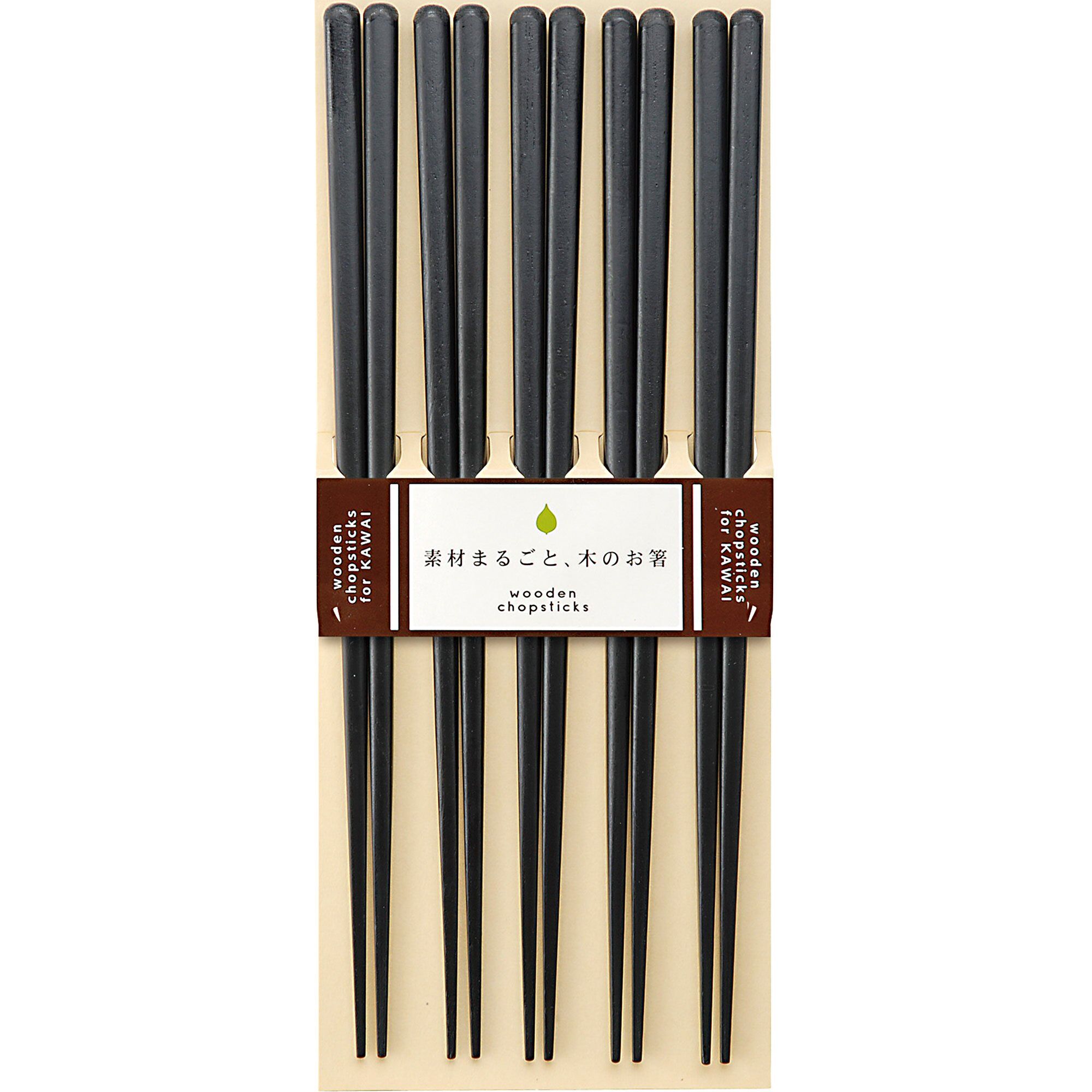 Kawai Spisepinde Plain Wood   Sæt  Sort