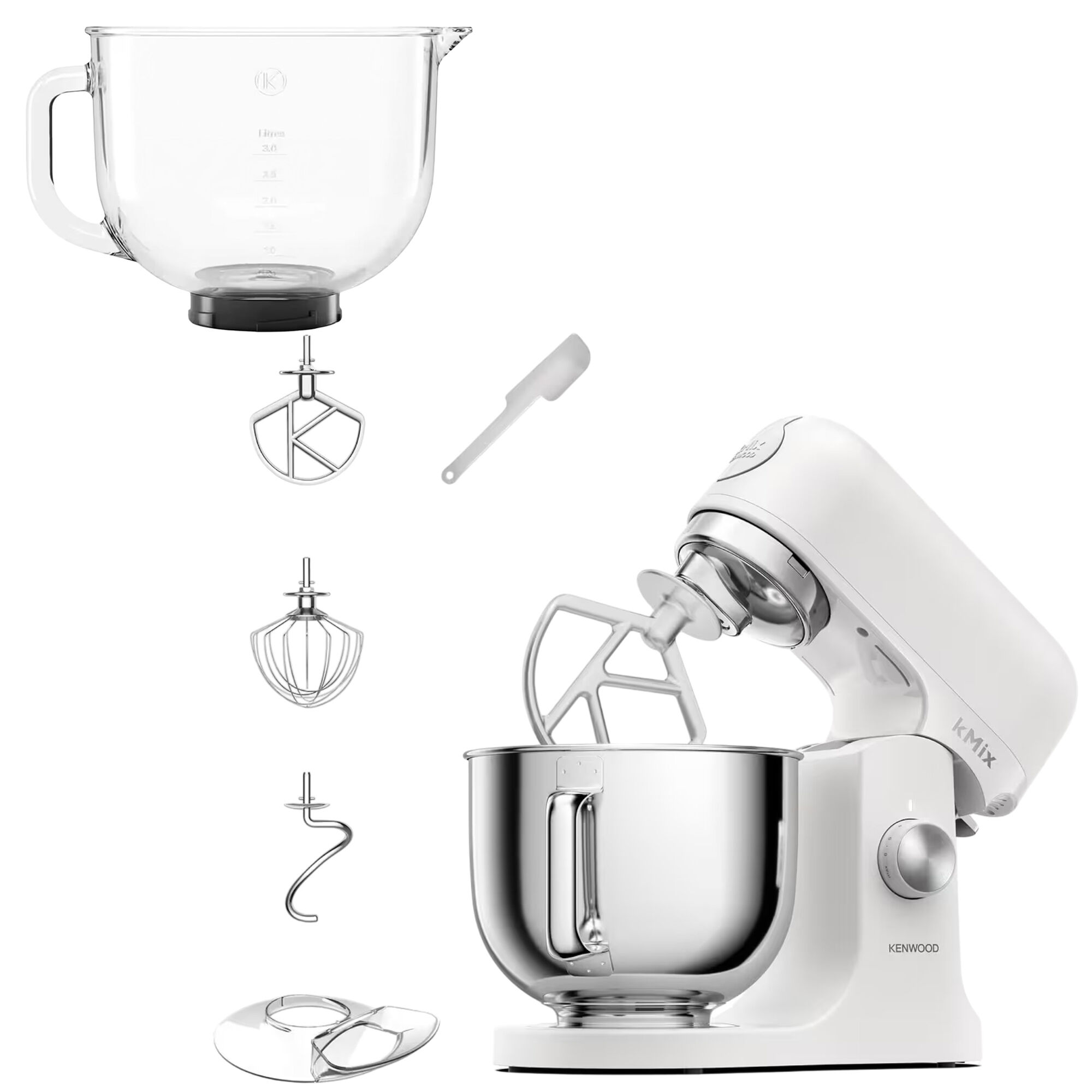 Kenwood Kmix Kmx751a Køkkenmaskine Med Ekstra Glasskål    Liter  Hvid