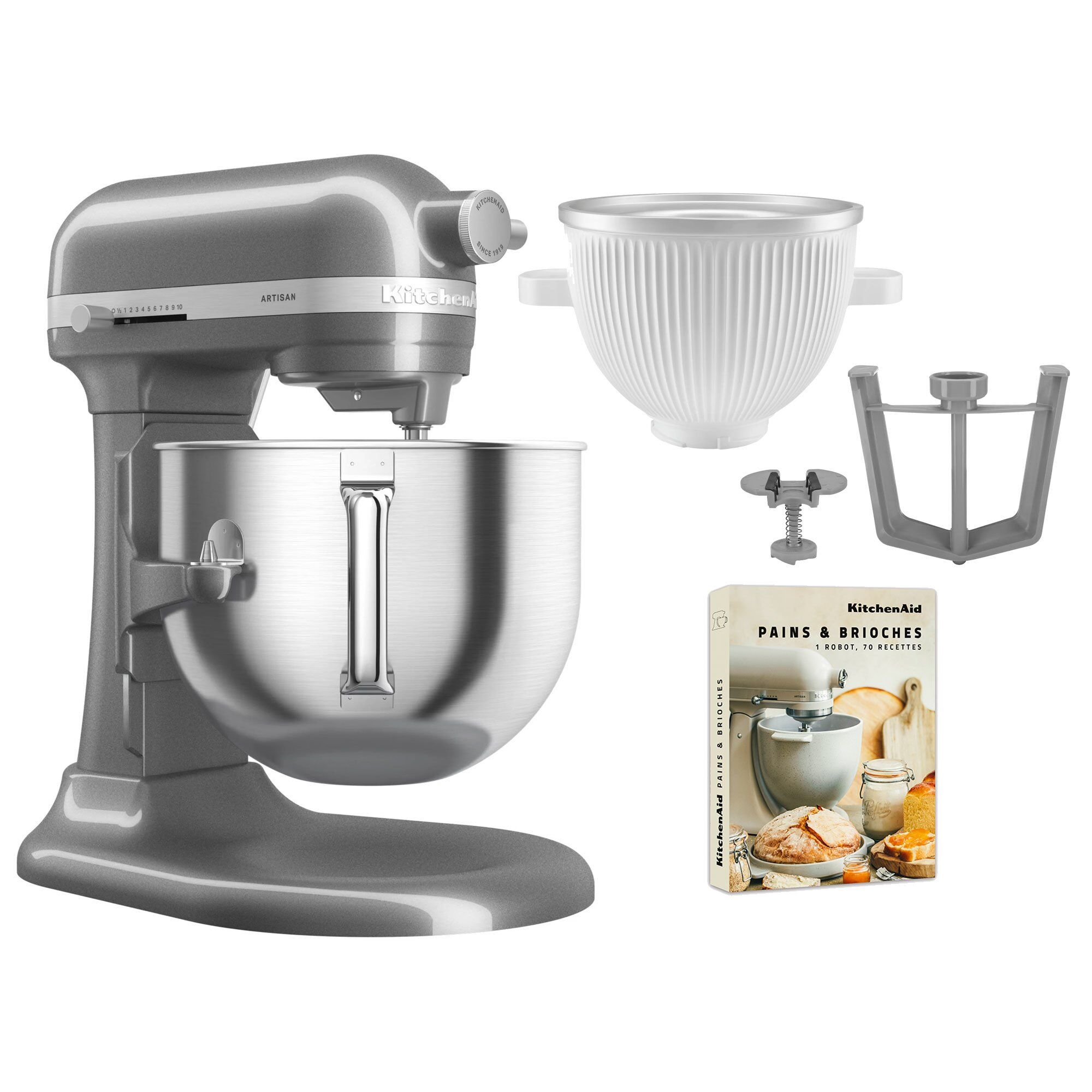 Kitchenaid Artisan 5ksm70shxe Køkkenmaskine     Liter   5ksmicm Ice Cream Maker  Medallion Silver