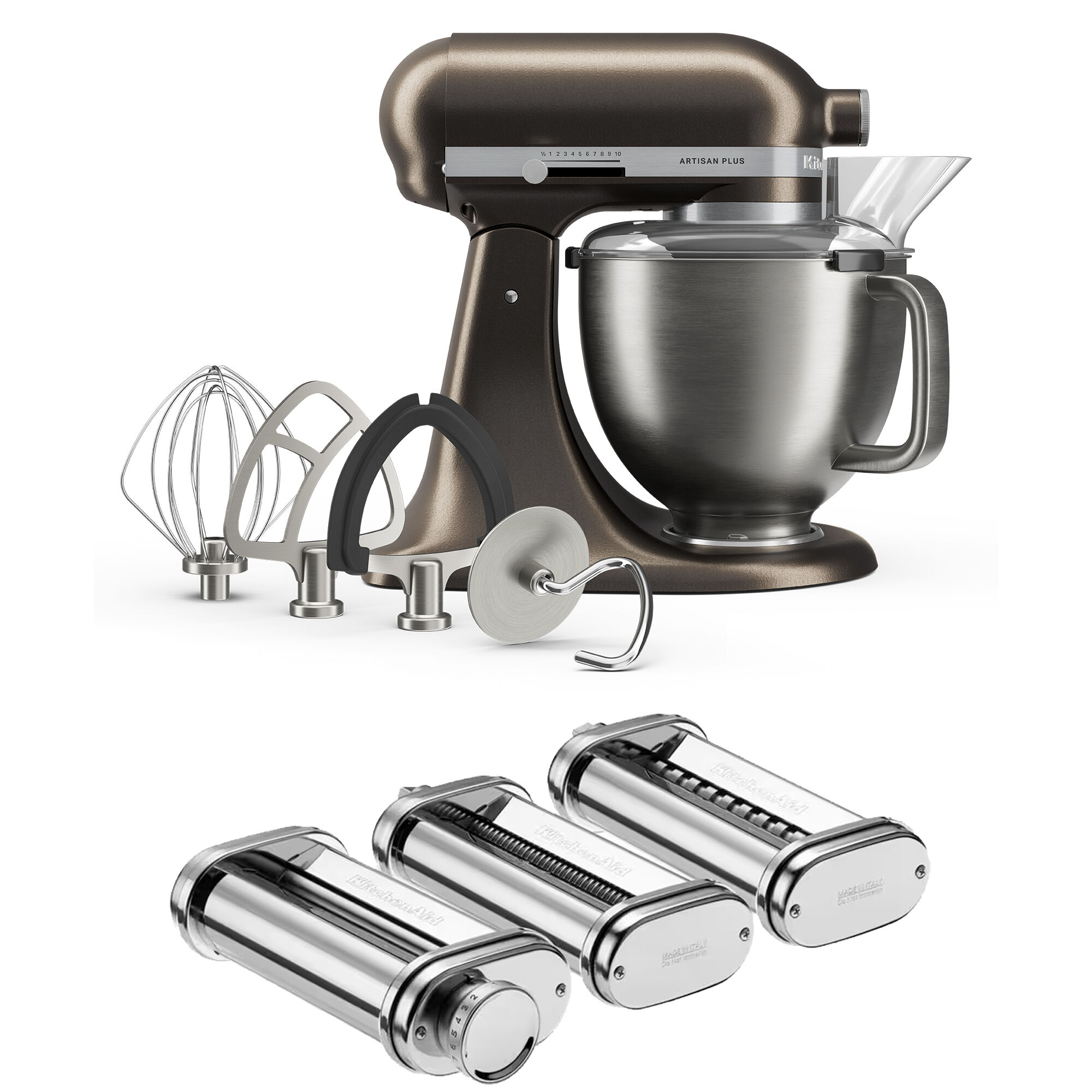 Kitchenaid Artisan Plus Køkkenmaskine     Liter Med Pastasæt  Iron Ore
