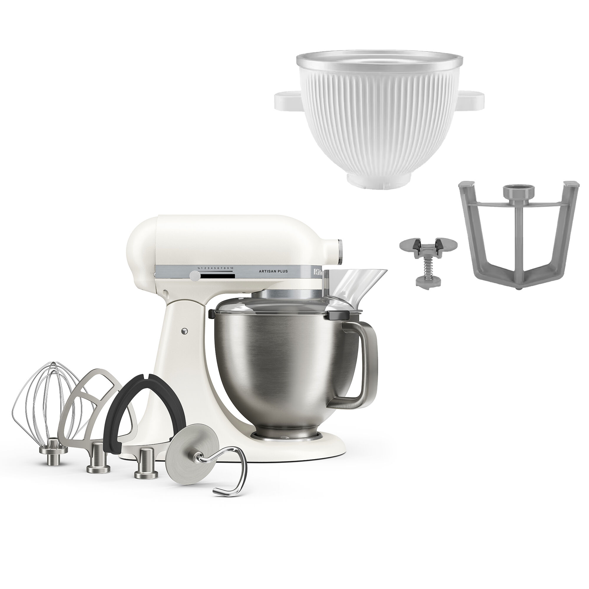 Kitchenaid Artisan Plus Køkkenmaskine Med Istilbehør  Porcelain White