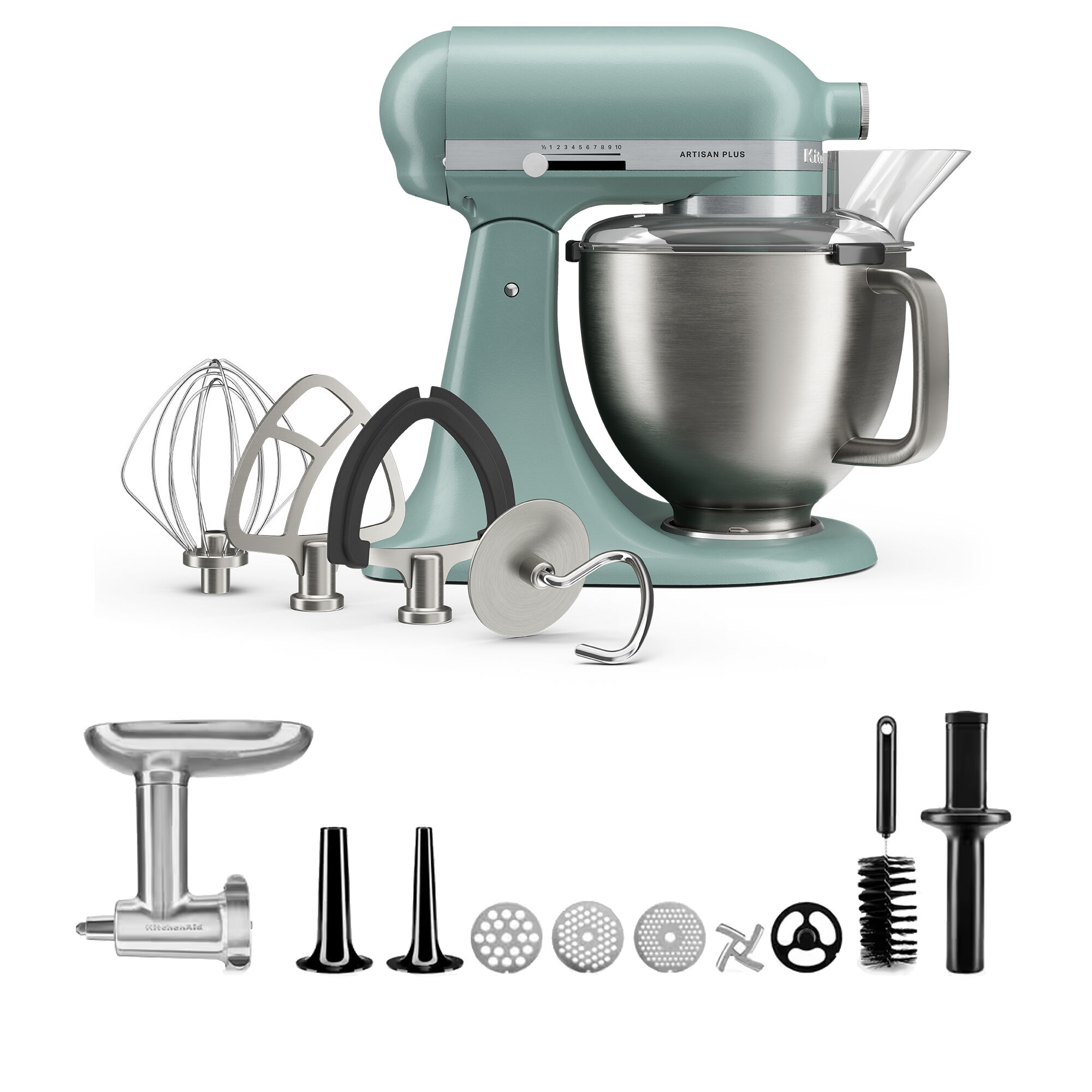 Kitchenaid Artisan Plus Køkkenmaskine Med Kødhakker     Liter  Mint Julep