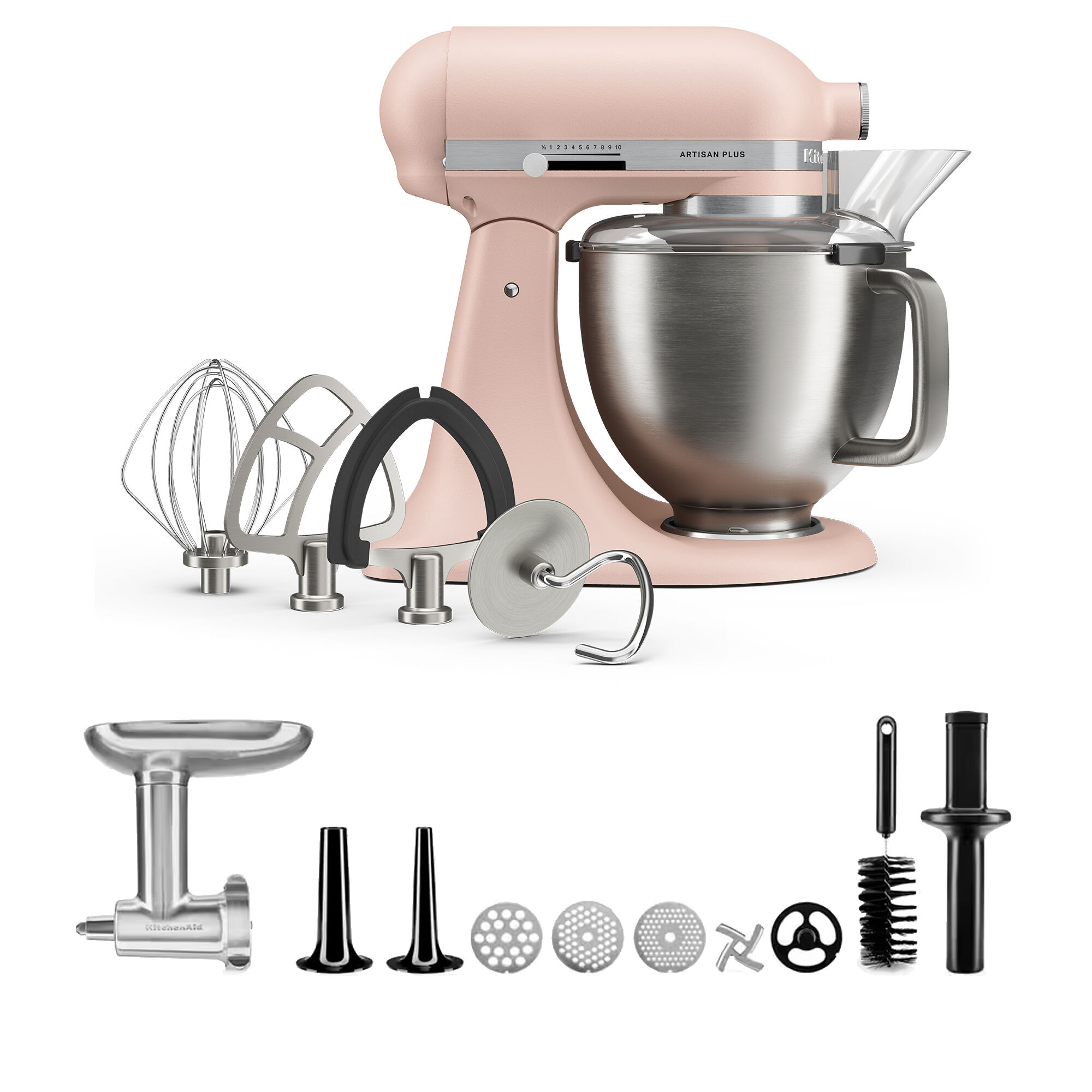 Kitchenaid Artisan Plus Køkkenmaskine Med Kødkværn      Liter  Feather Pink