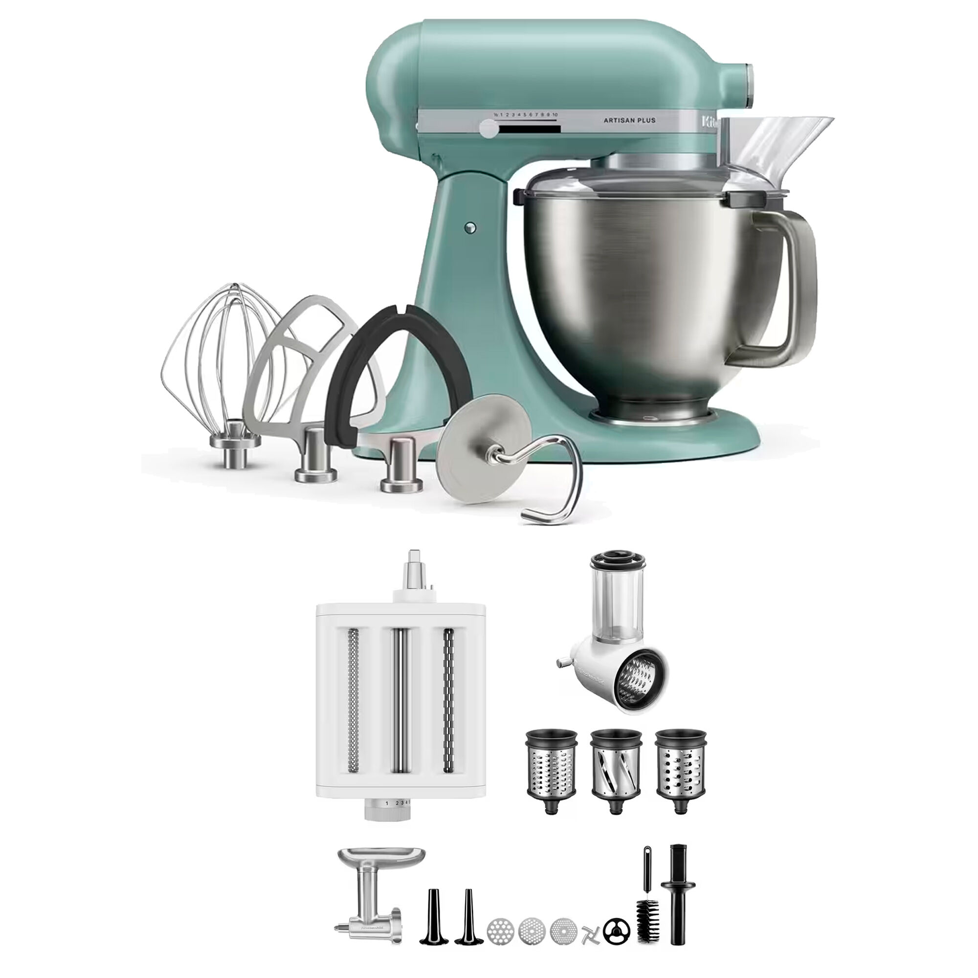 Kitchenaid Artisan Plus Köksmaskin Med Tillbehörspaket     Liter  Mint Julep