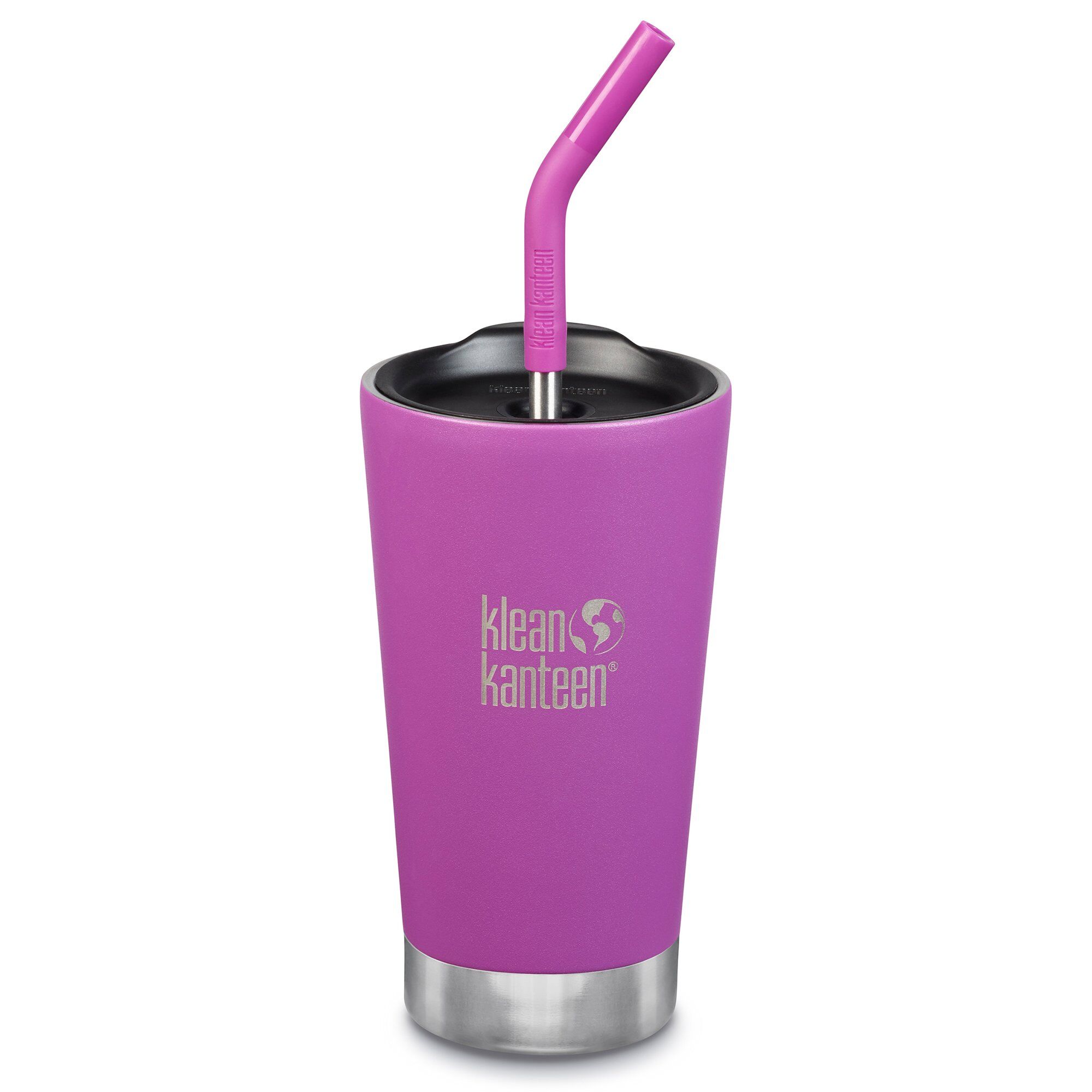 Klean Kanteen Termokop Med Sugerørslåg  473 Ml  Berry Bright