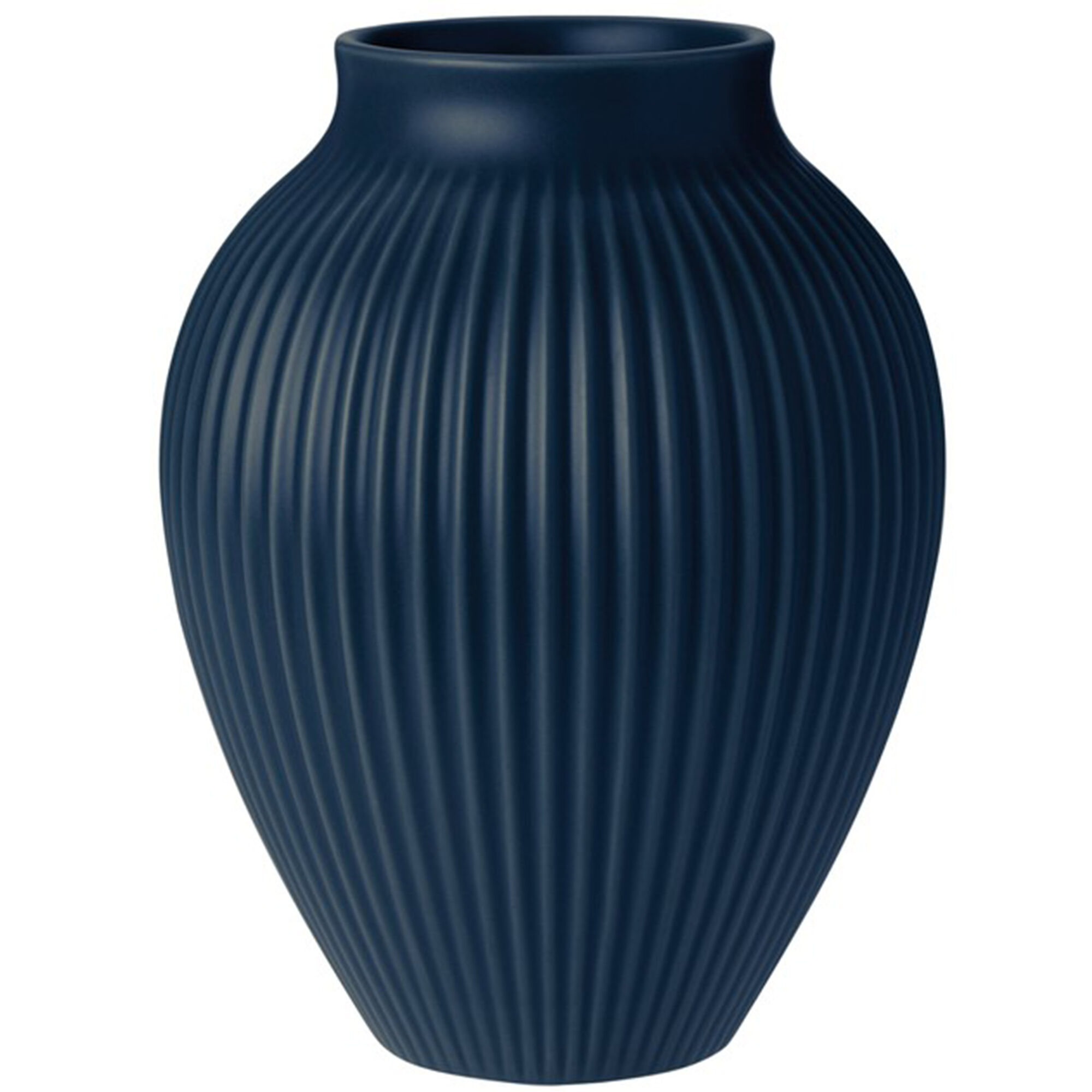 Knabstrup Ripple Vase 20 Cm  Mat Dark Blue