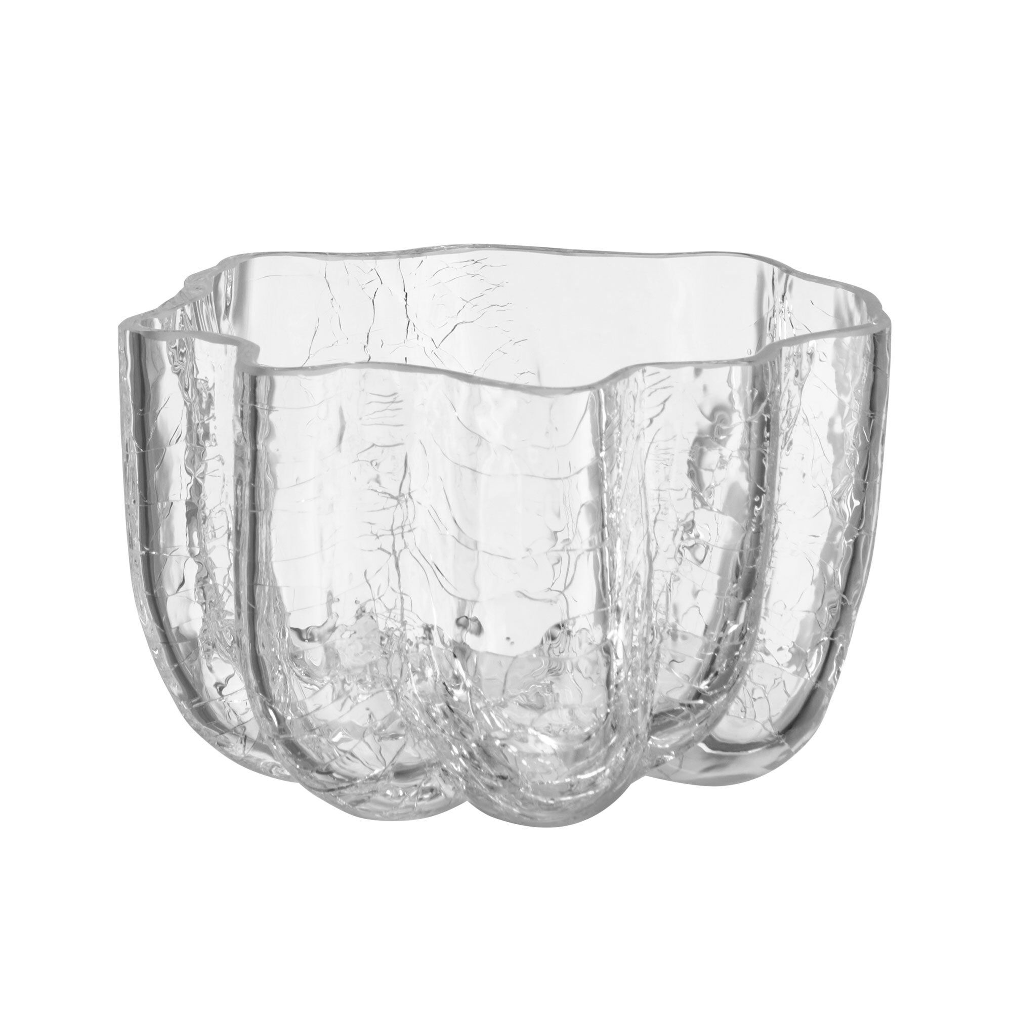 Kosta Boda Crackle Lysestage     Cm  Klar