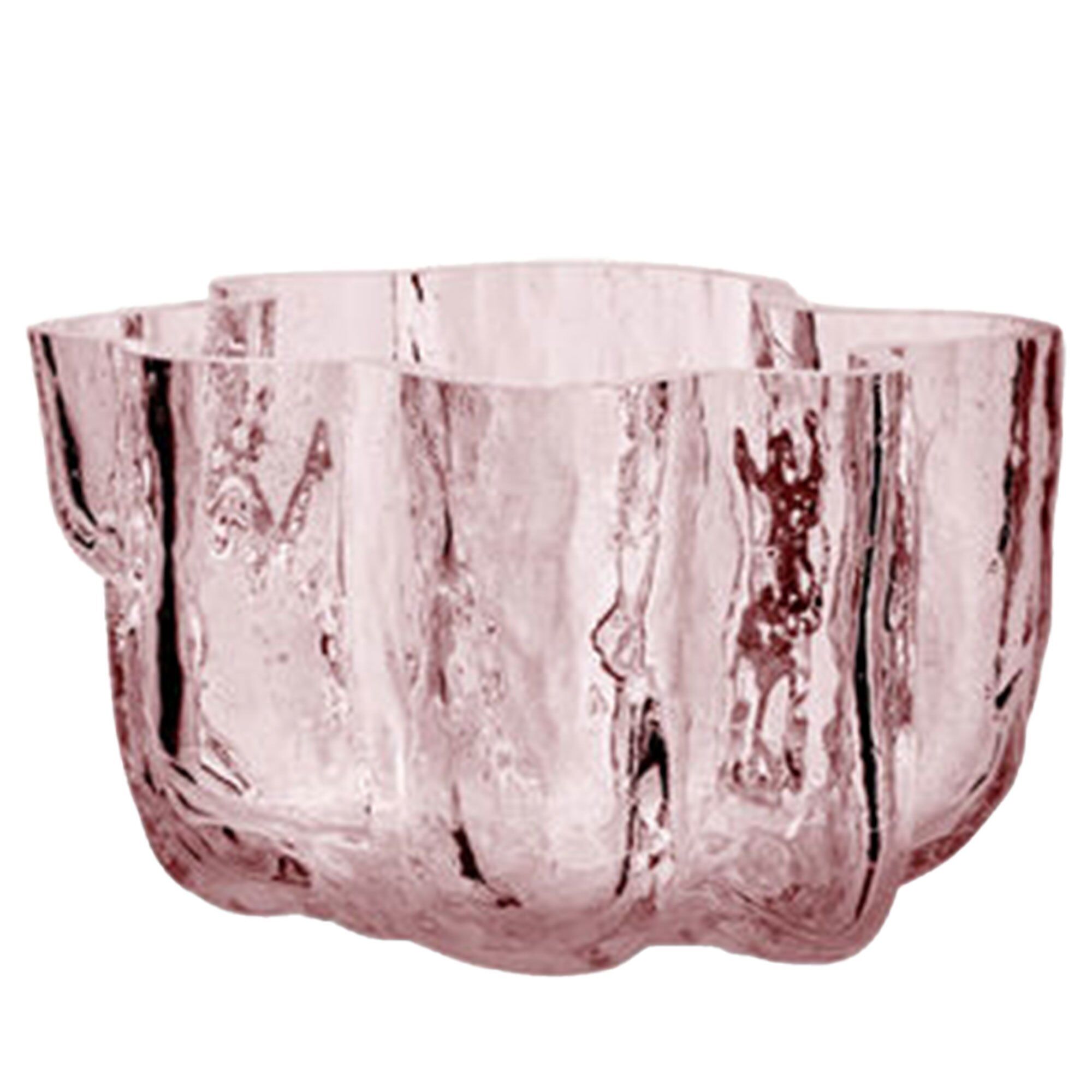 Kosta Boda Crackle Lysestage     Cm  Rosa