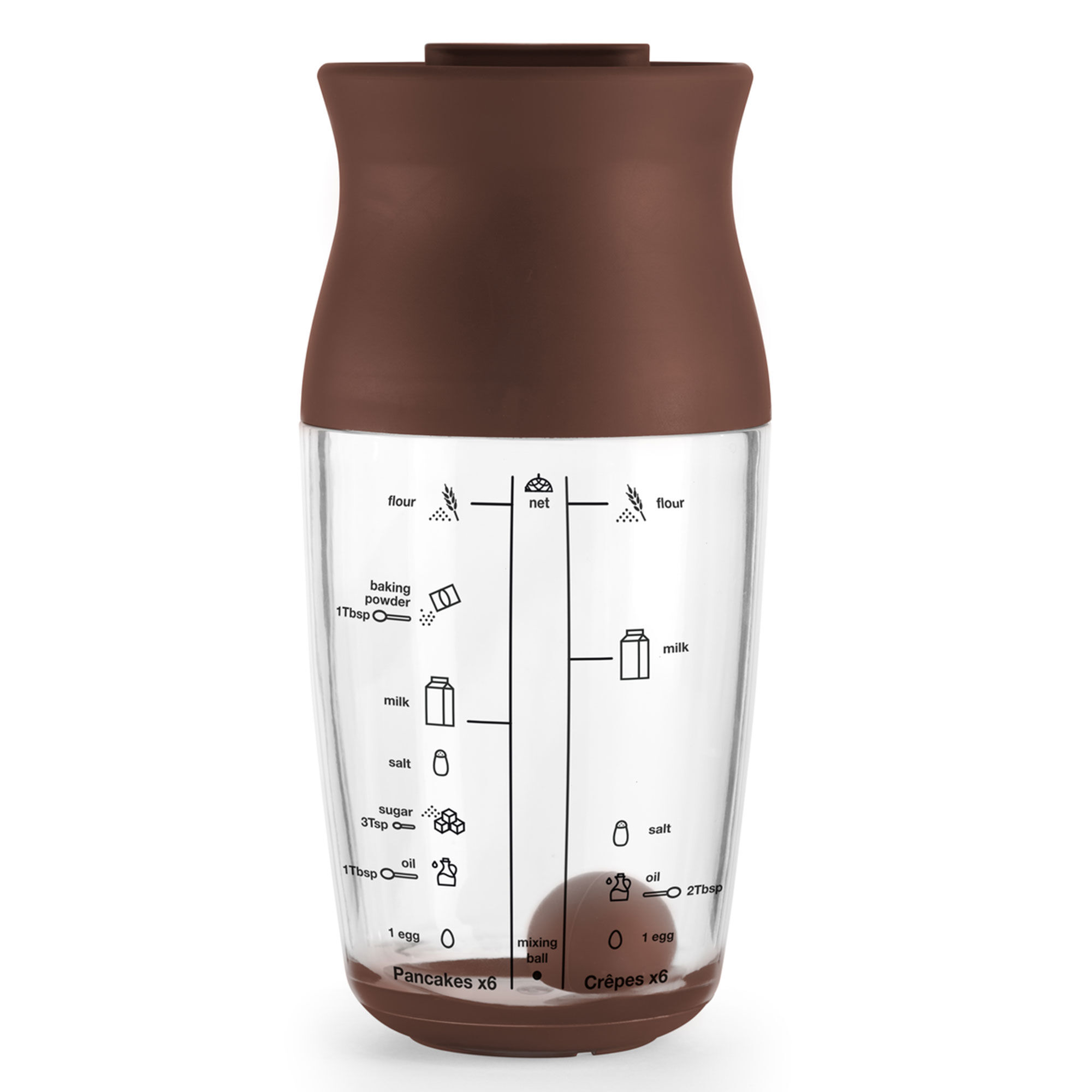 Lékué Shaker Pandekagemixer  Brun