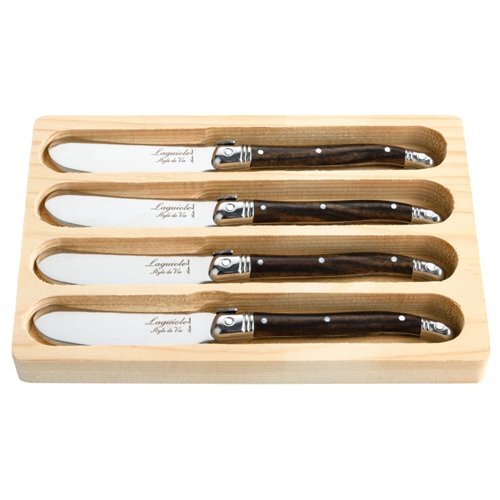 Laguiole Premium Line Smørkniv  -pak  Mørkebrun