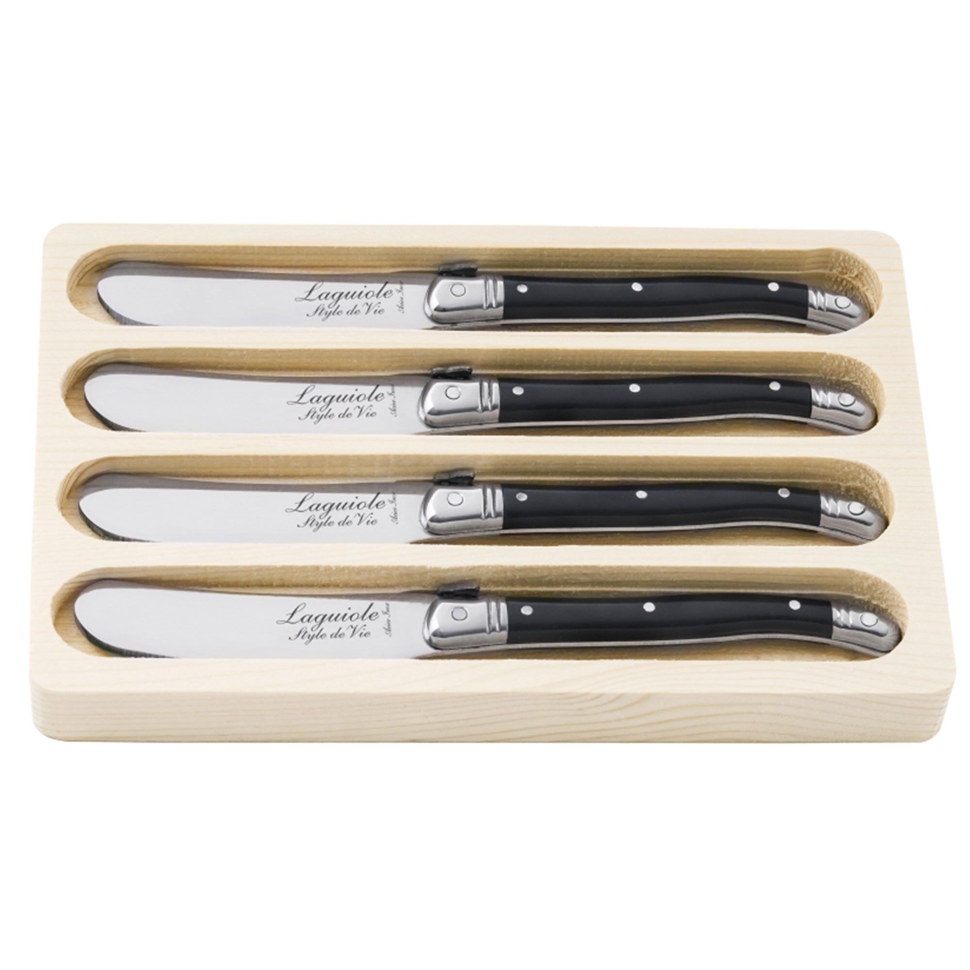 Laguiole Smørkniv  -pak  Sort