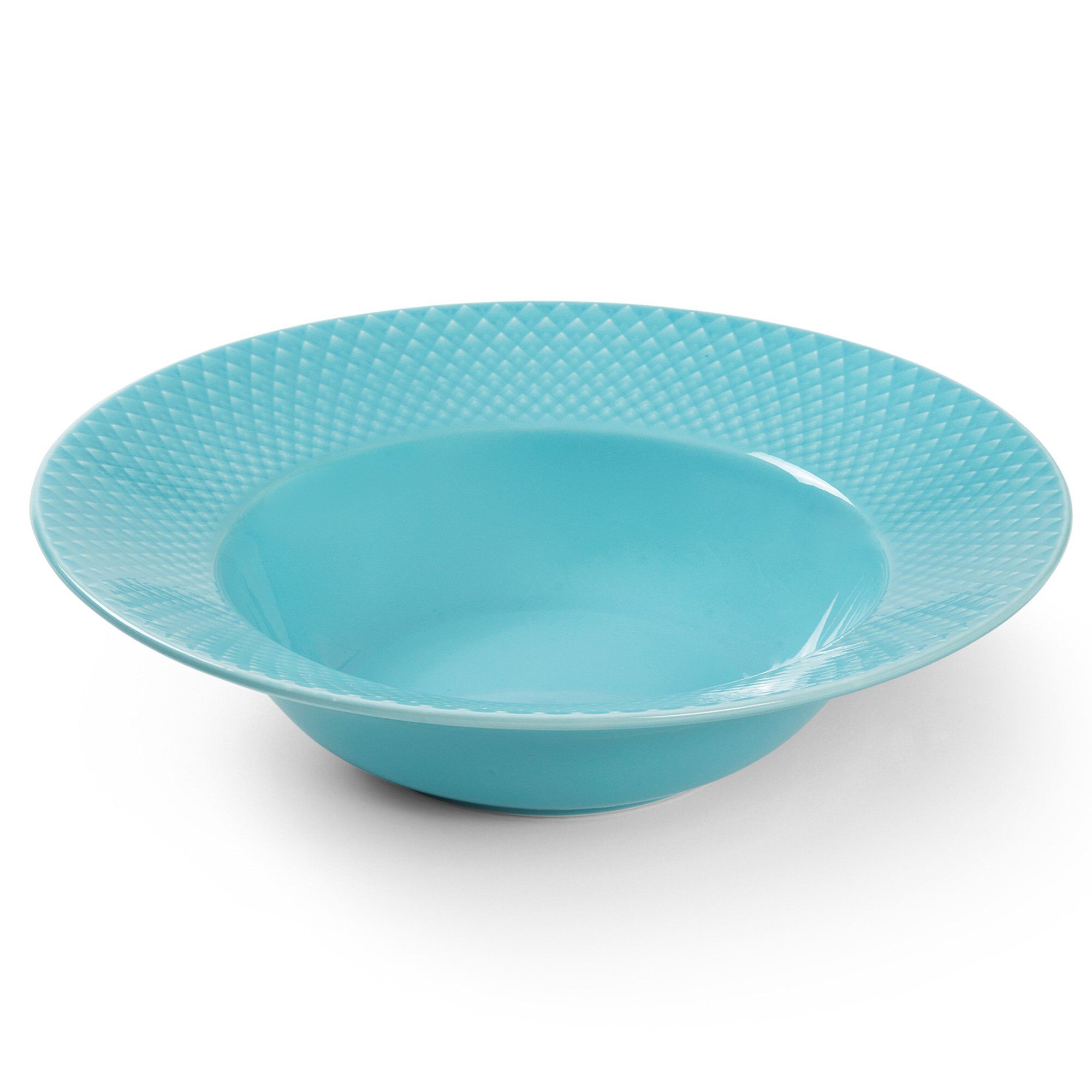 Lyngby Porcelæn Rhombe Color Dyb Tallerken  24   Cm  Turkis
