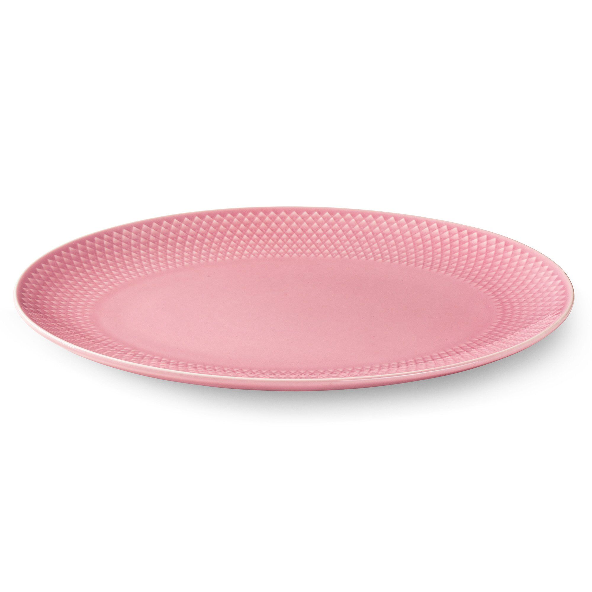 Lyngby Porcelæn Rhombe Color Ovalt Serveringsfad  Rosa
