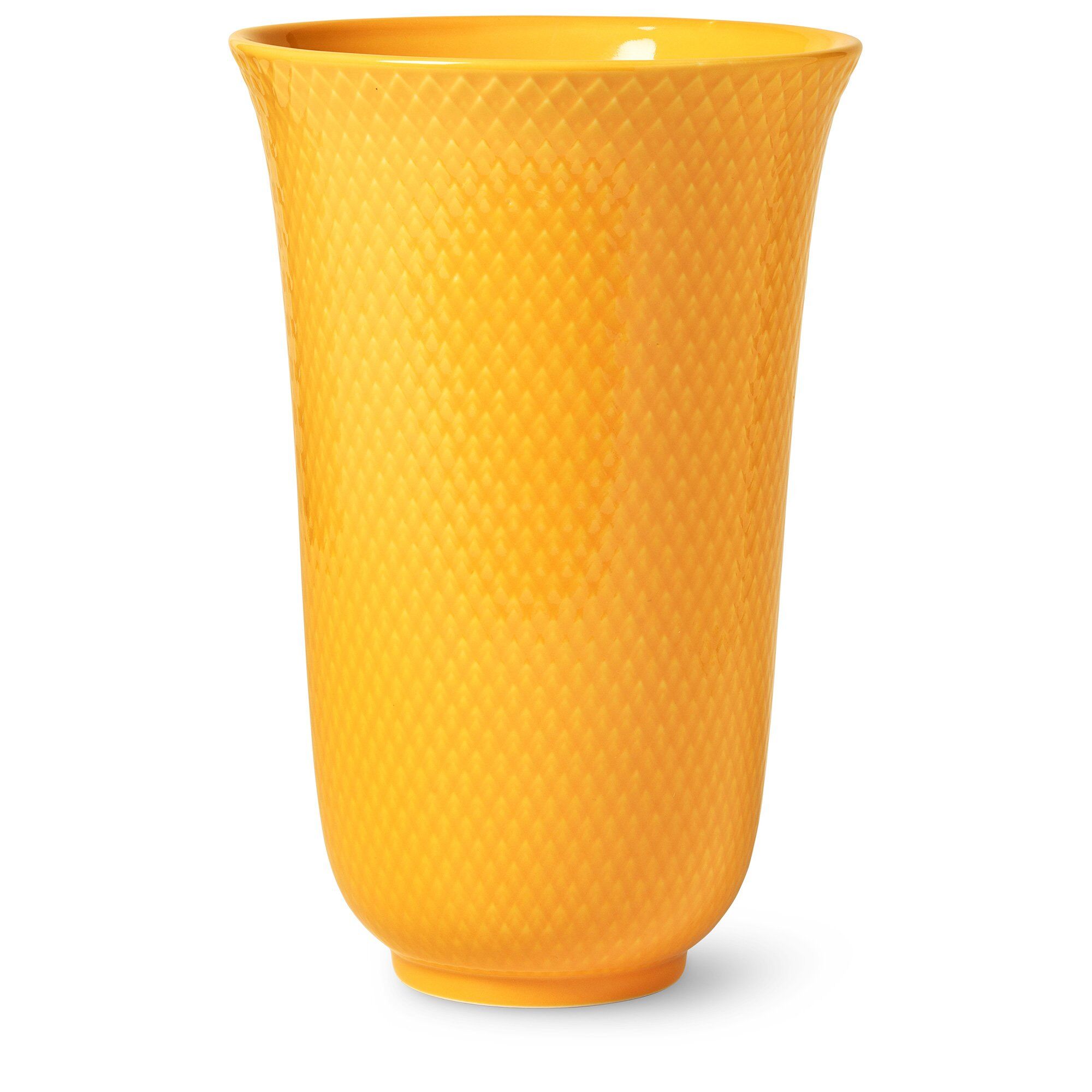 Lyngby Porcelæn Rhombe Color Vase  20 Cm  Gul
