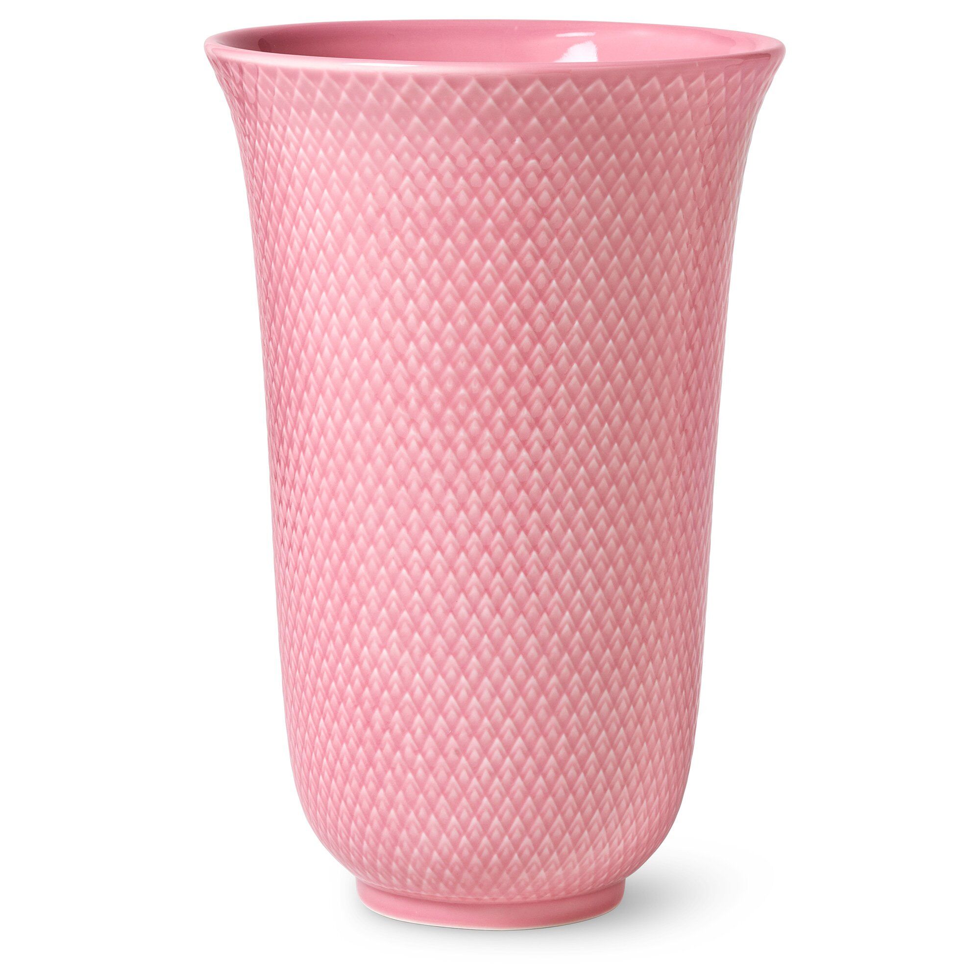Lyngby Porcelæn Rhombe Color Vase  20 Cm  Rosa