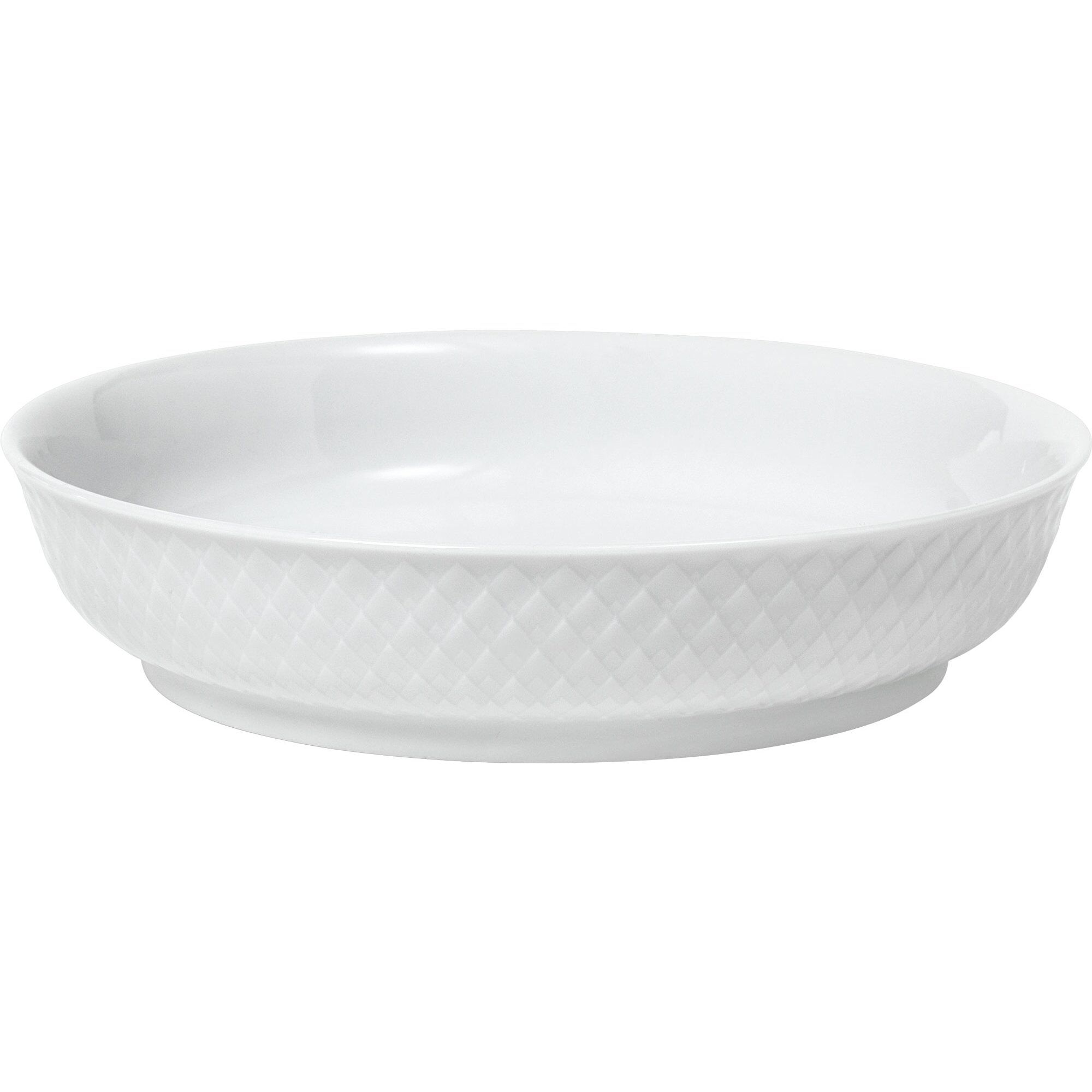 Lyngby Porcelæn Rhombe Desserttallerken  Hvid  16 Cm