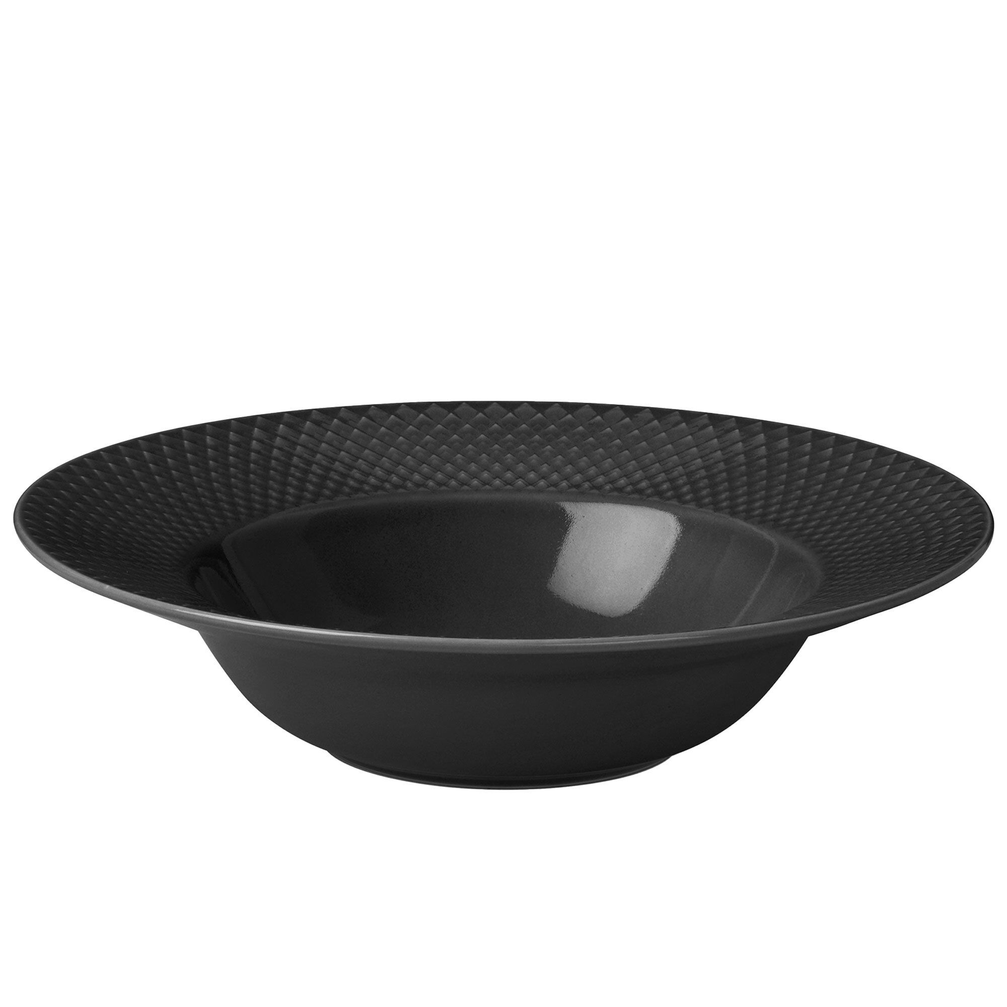 Lyngby Porcelæn Rhombe Earth Dyb Tallerken 24   Cm  Slate