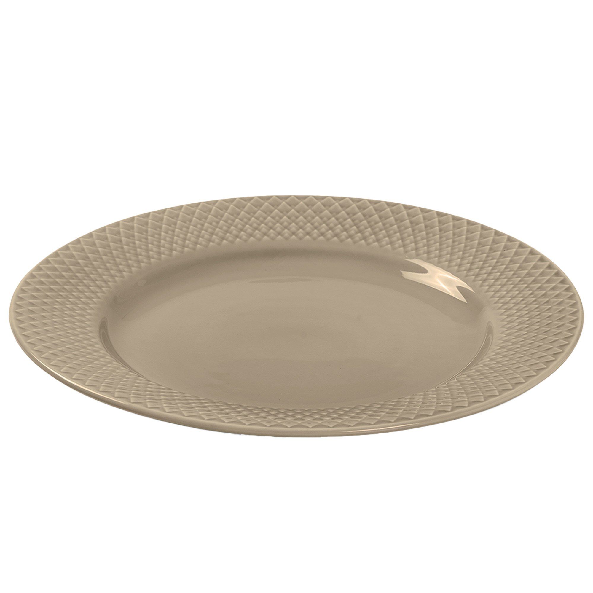 Lyngby Porcelæn Rhombe Earth Frokosttallerken 23 Cm  Clay