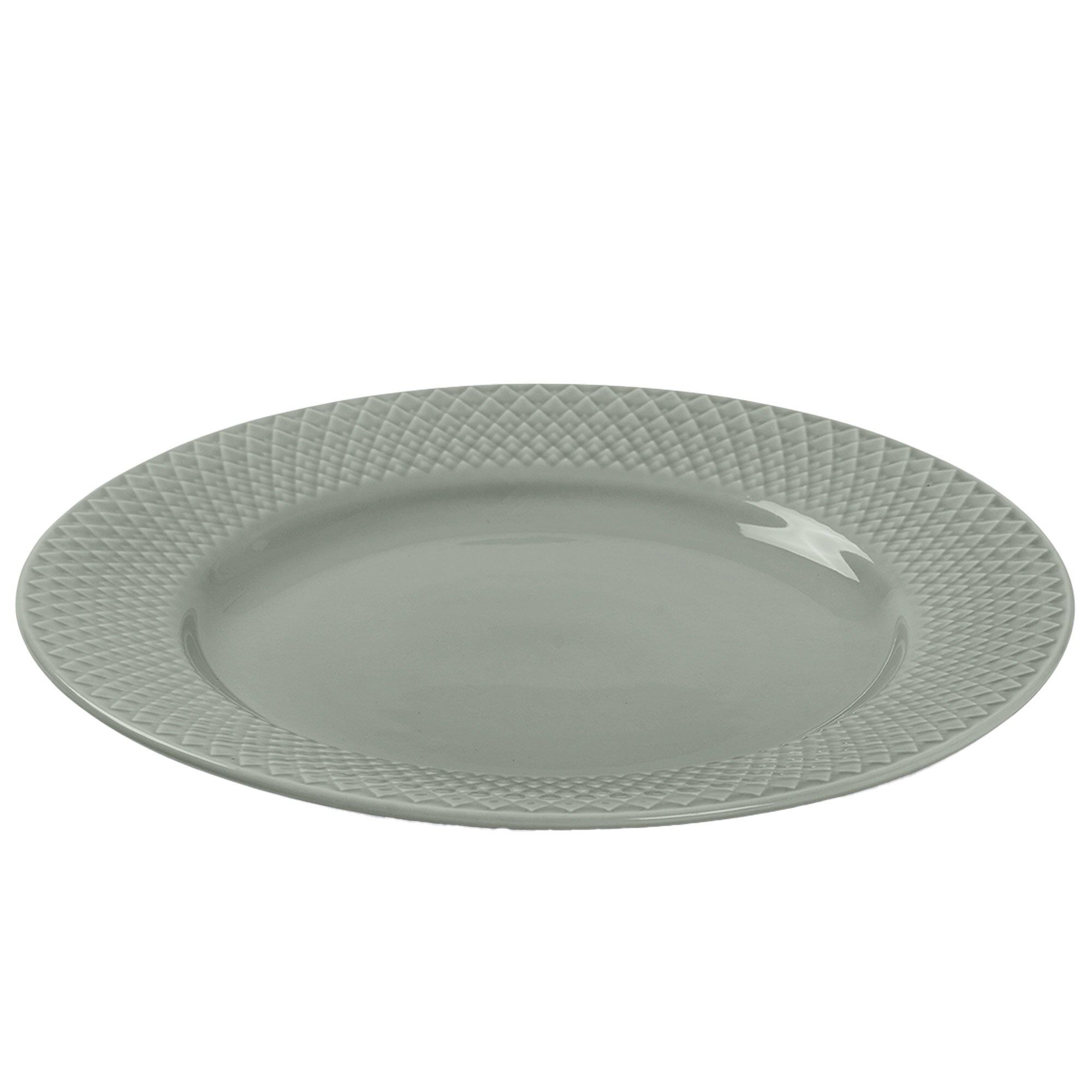 Lyngby Porcelæn Rhombe Earth Frokosttallerken 21 Cm  Moss