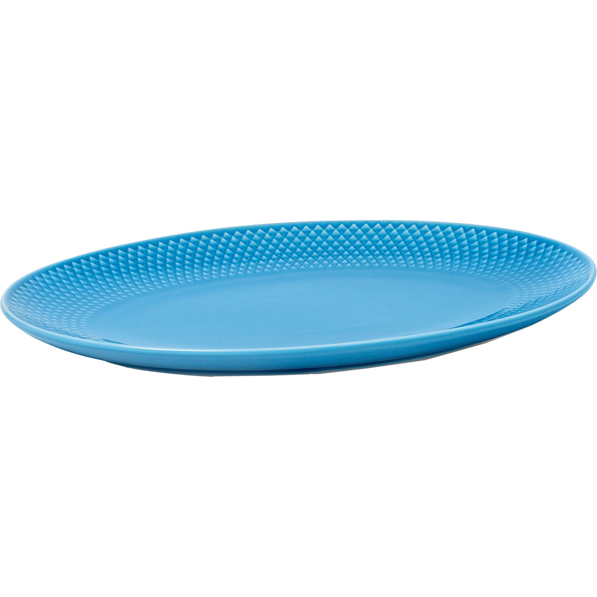 Lyngby Porcelæn Rhombe Serveringsfad  Oval  Blå