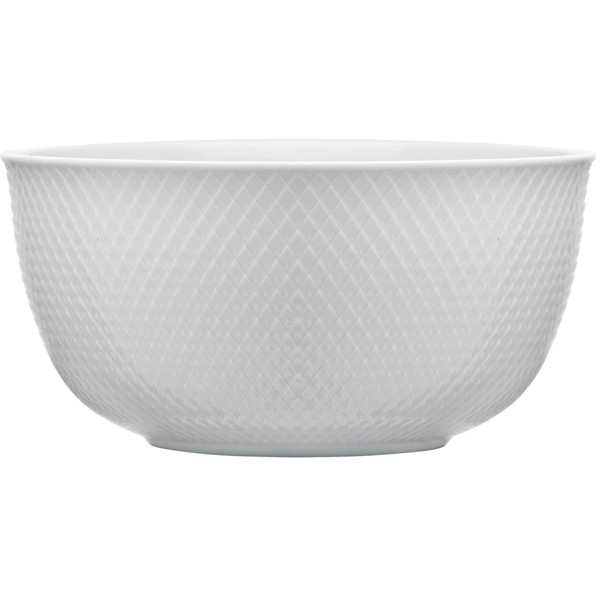 Lyngby Porcelæn Rhombe Serveringsskål  Hvid  17   Cm