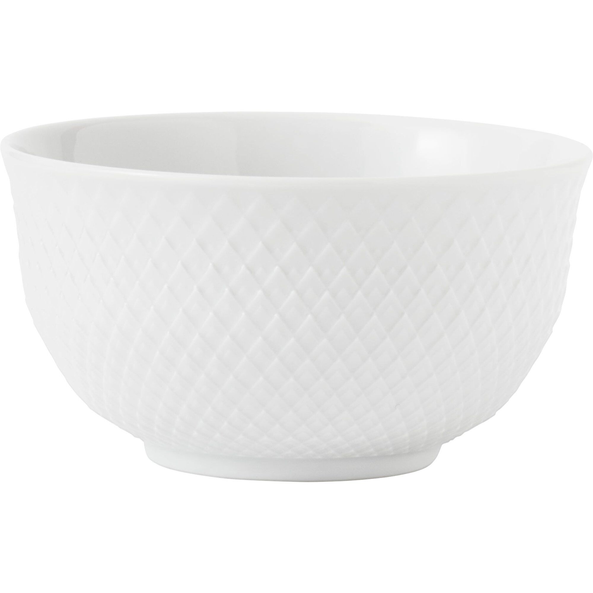 Lyngby Porcelæn Rhombe Skål  Hvid  11 Cm