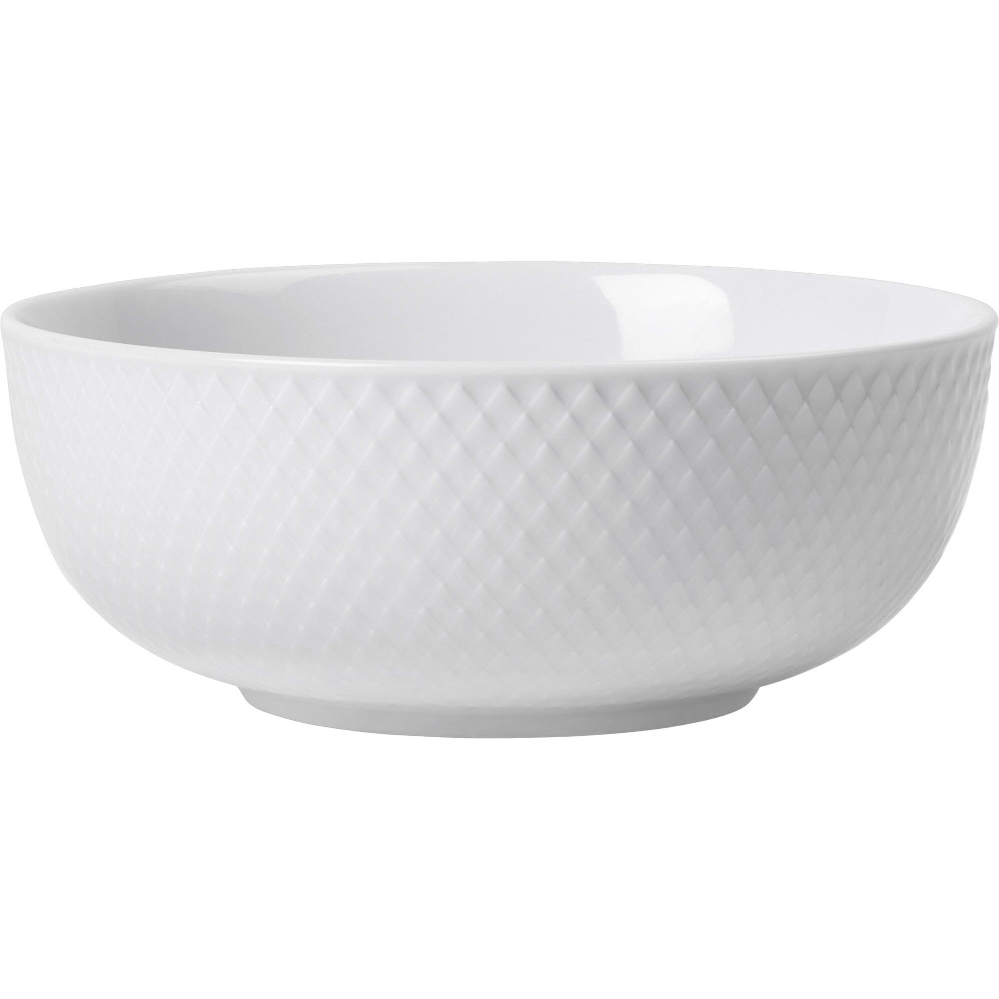Lyngby Porcelæn Rhombe Skål ø15   Cm  Hvid