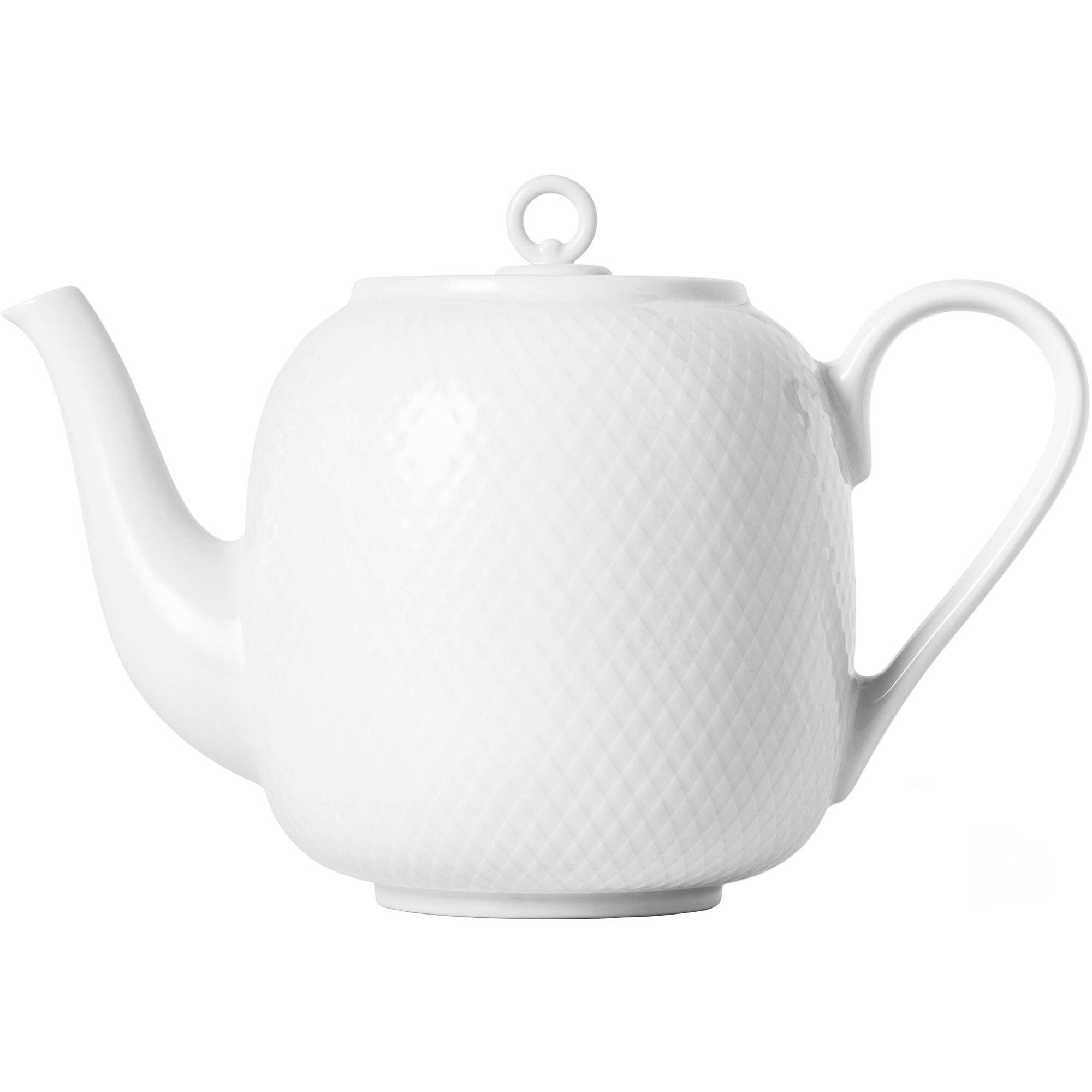 Lyngby Porcelæn Rhombe Tekande     Liter  Hvid