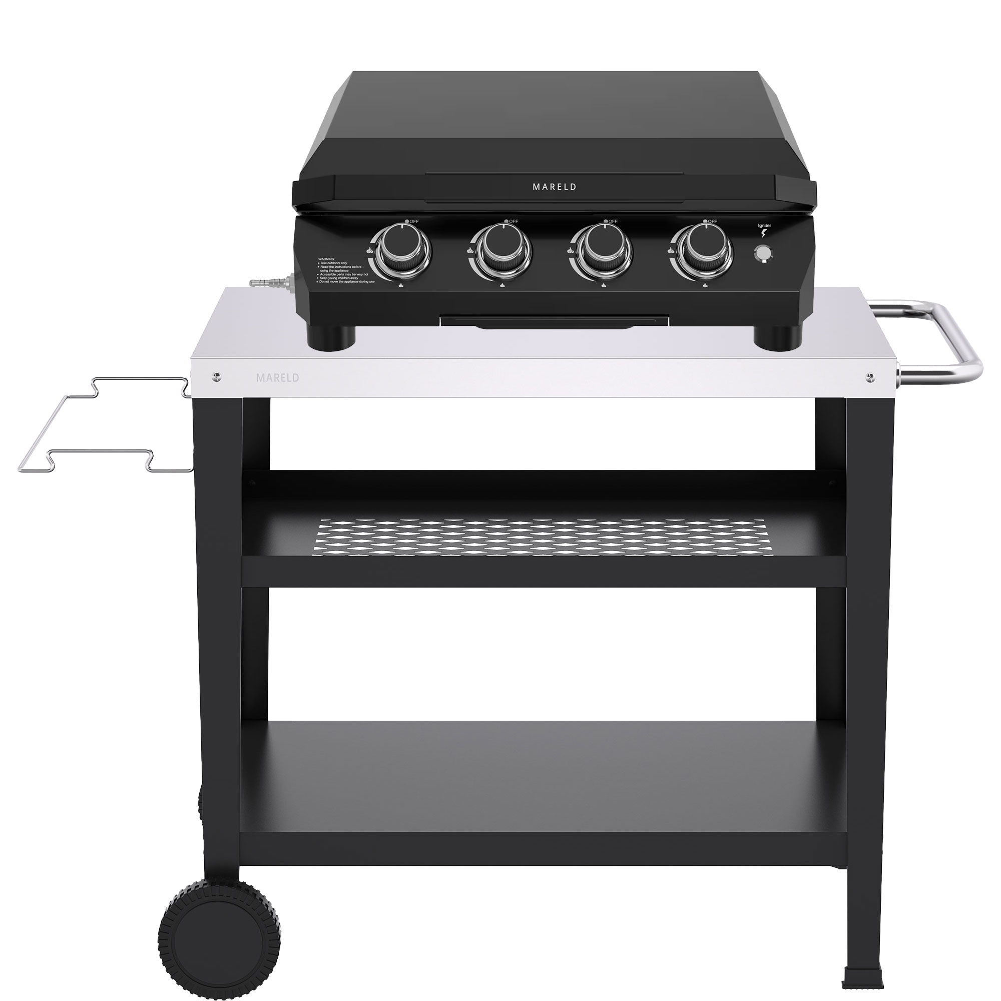 Mareld  -brænder Grillplade Med Vogn
