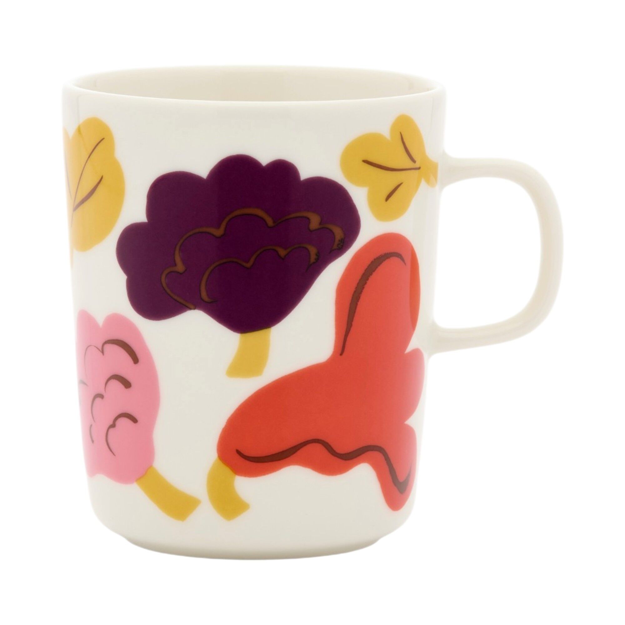 Marimekko Kukasta Kukkaan Oiva Krus     Dl  Hvid Rosa Terracotta Blomme