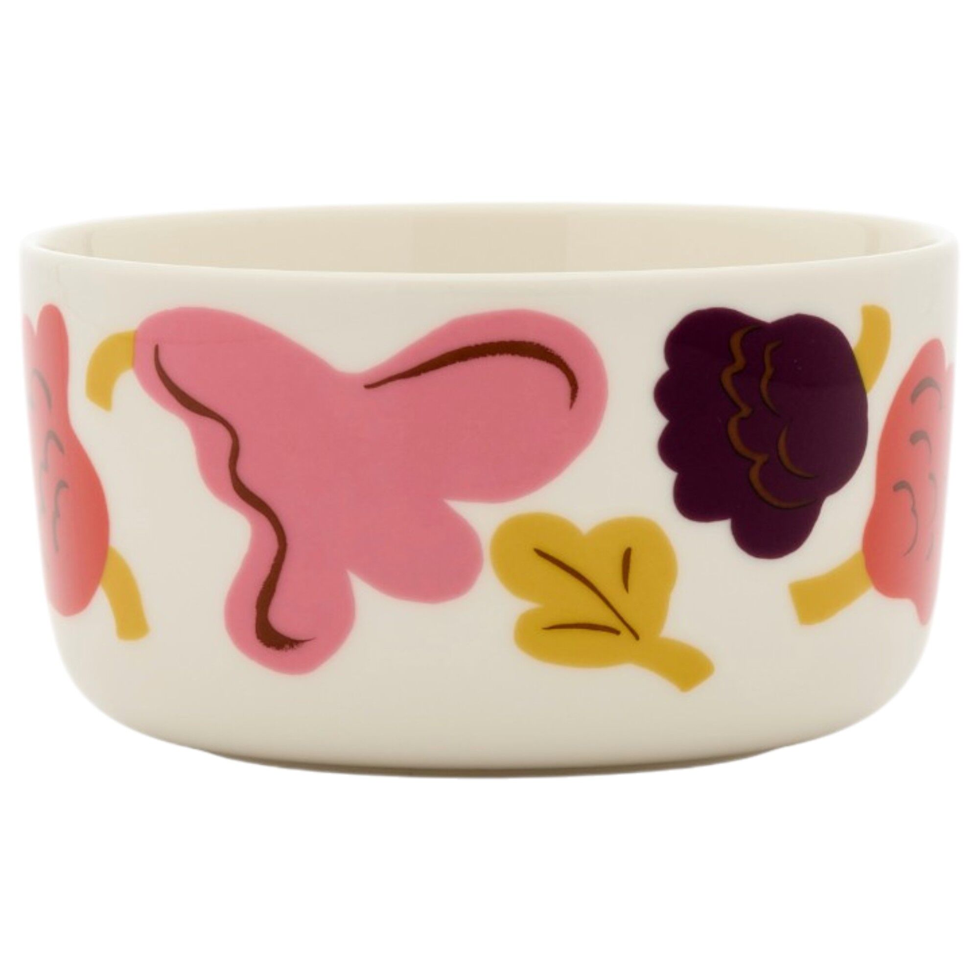 Marimekko Kukasta Kukkaan Oiva Skål   Dl  Hvid Rosa Terracotta Plomme