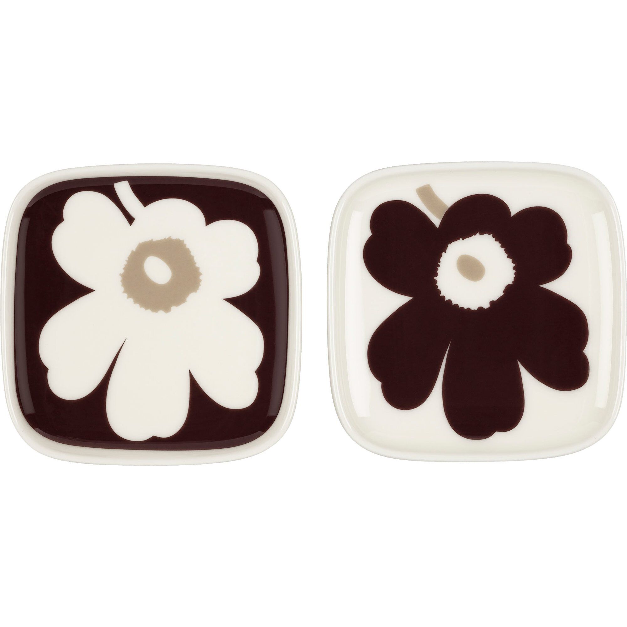 Marimekko Oiva Unikko Tallerken  10x10 Cm   -pack