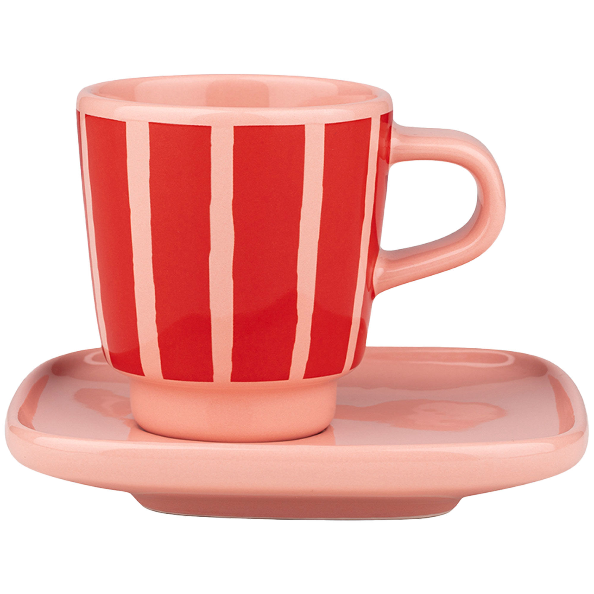 Marimekko Piccolo Espressokopp Med Fat   Cl  Laxrosa Orangeröd